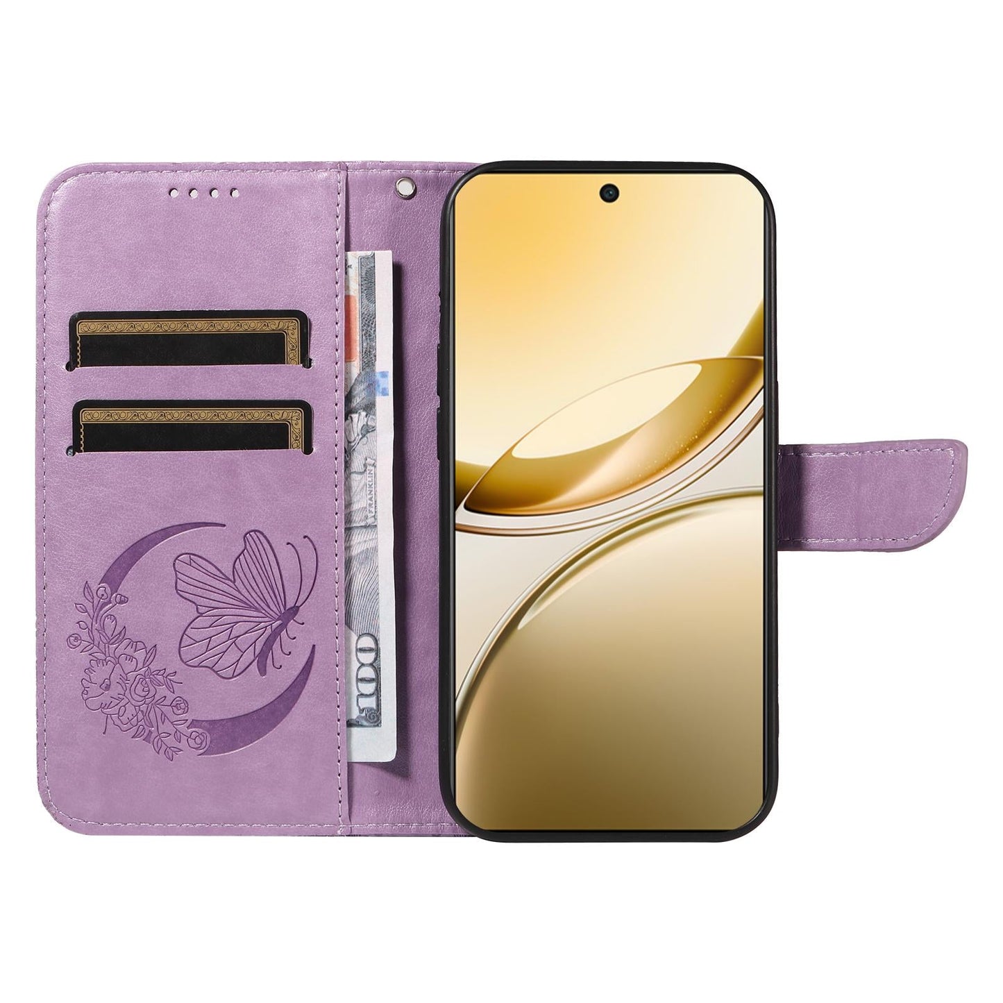 For vivo V50 5G Global Swallowtail Butterfly Embossed Leather Phone Case(Purple)
