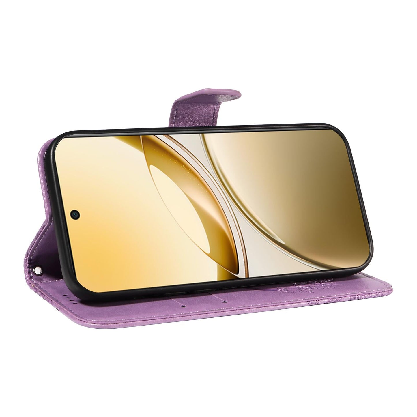 For vivo V50 5G Global Swallowtail Butterfly Embossed Leather Phone Case(Purple)