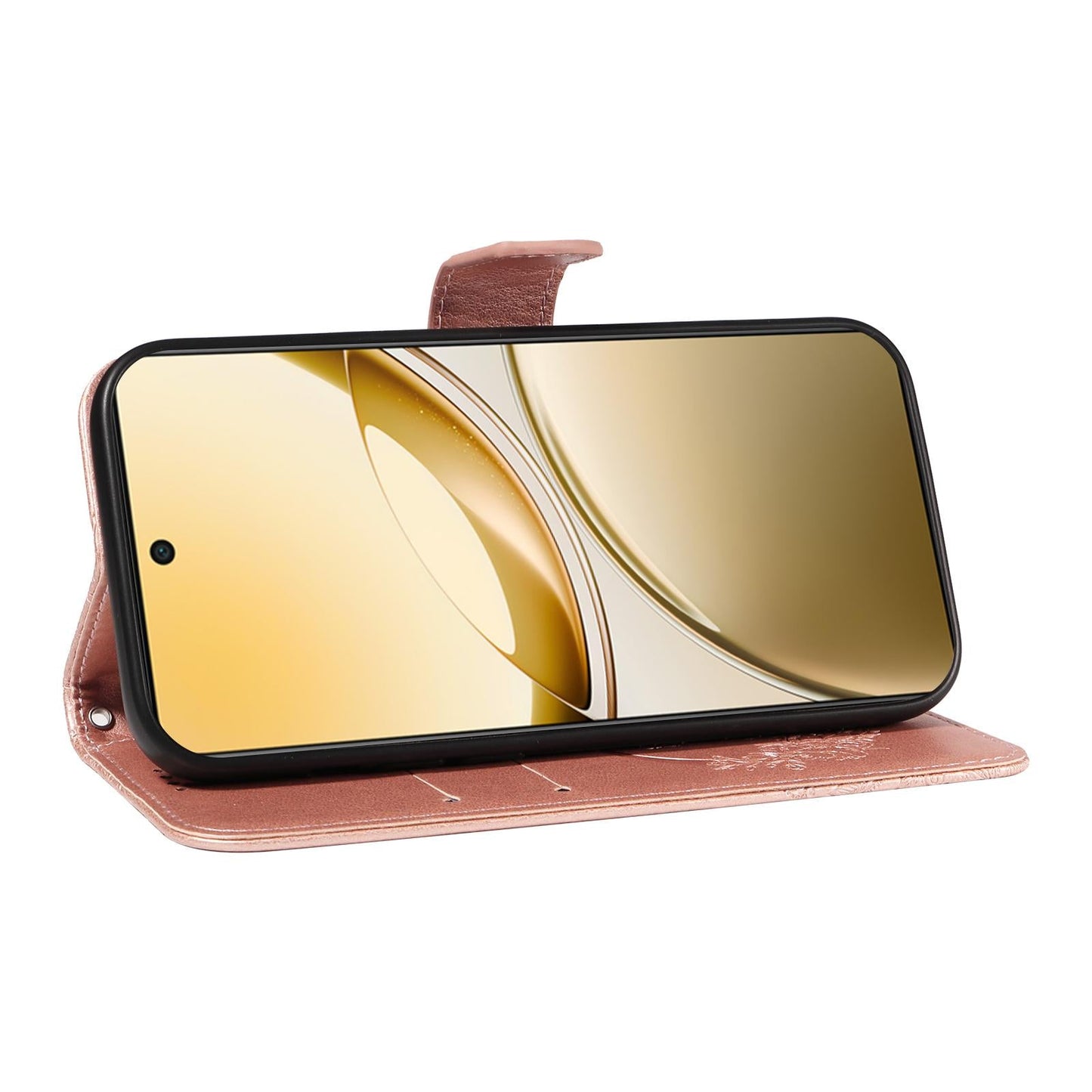 For vivo V50 5G Global Swallowtail Butterfly Embossed Leather Phone Case(Rose Gold)