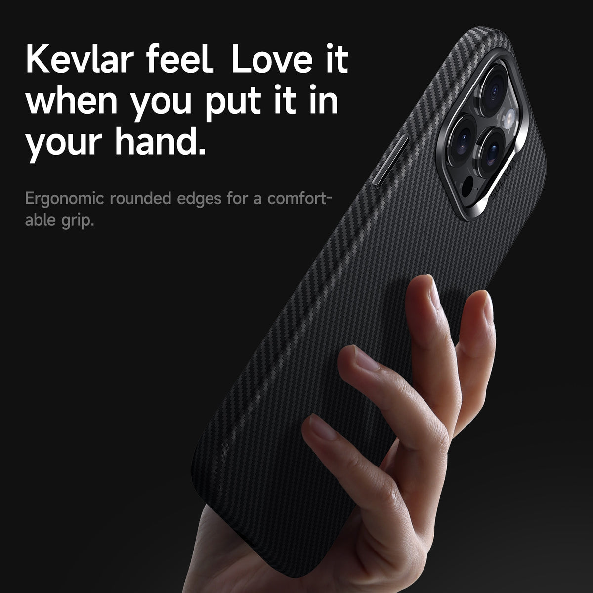 Compatible with iPhone 18 Pro Max SULADA 600D Kevlar Texture PC Shockproof Phone Case - Purple