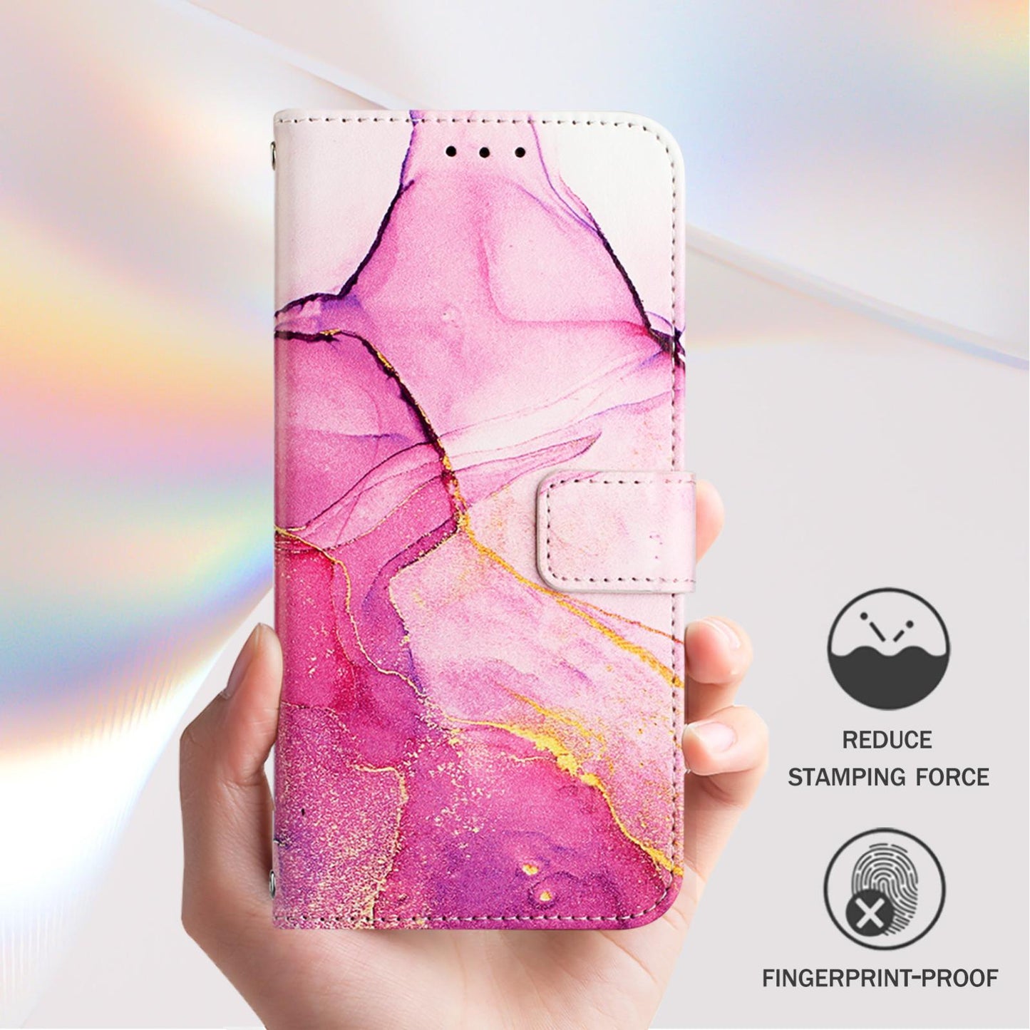 For vivo V50 Lite PT003 Marble Pattern Flip Leather Phone Case(Pink Purple Gold)