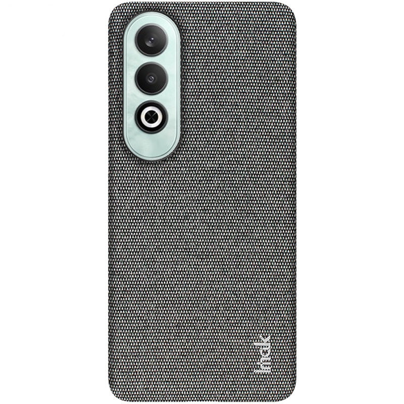 For OPPO K12 5G imak Ruiyi Series Cloth Texture PU + PC Phone Case(Dark Grey)