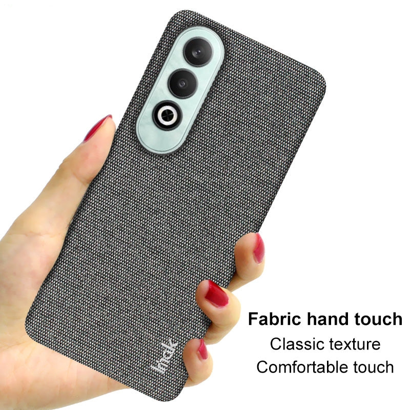 For OPPO K12 5G imak Ruiyi Series Cloth Texture PU + PC Phone Case(Dark Grey)