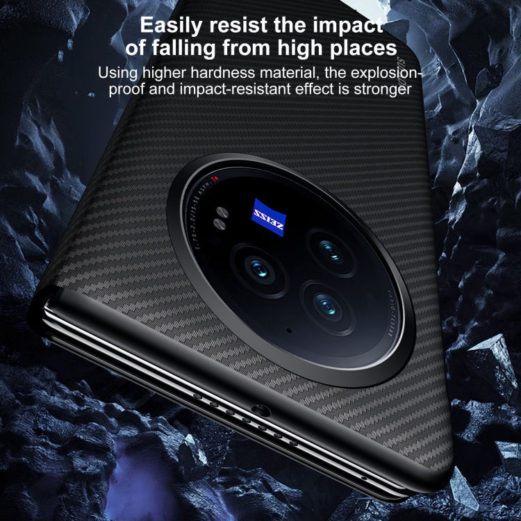 For vivo X Fold3 Pro SULADA Kevlar 600D Texture Smart Window Leather Phone Case(Black)