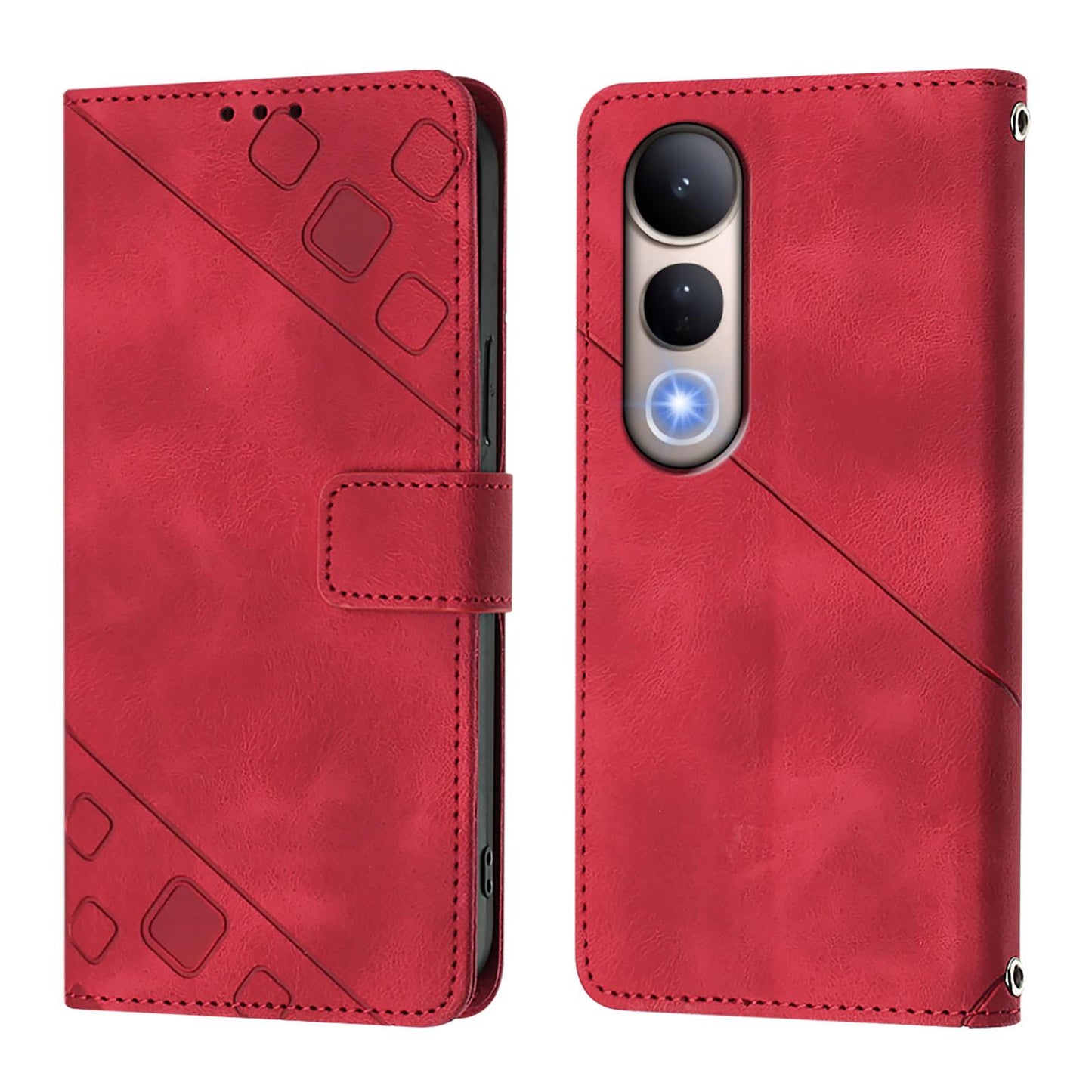 For vivo V50 Lite 5G Skin Feel Embossed Leather Phone Case(Red)