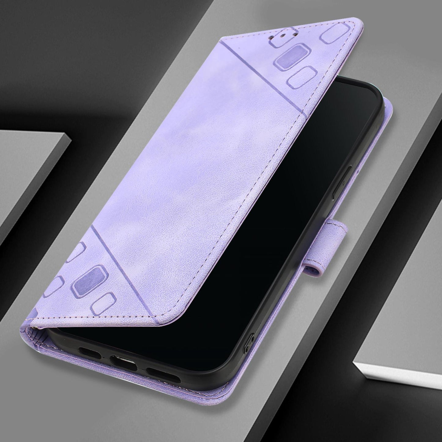 For vivo V50 Lite 5G Skin Feel Embossed Leather Phone Case(Light Purple)
