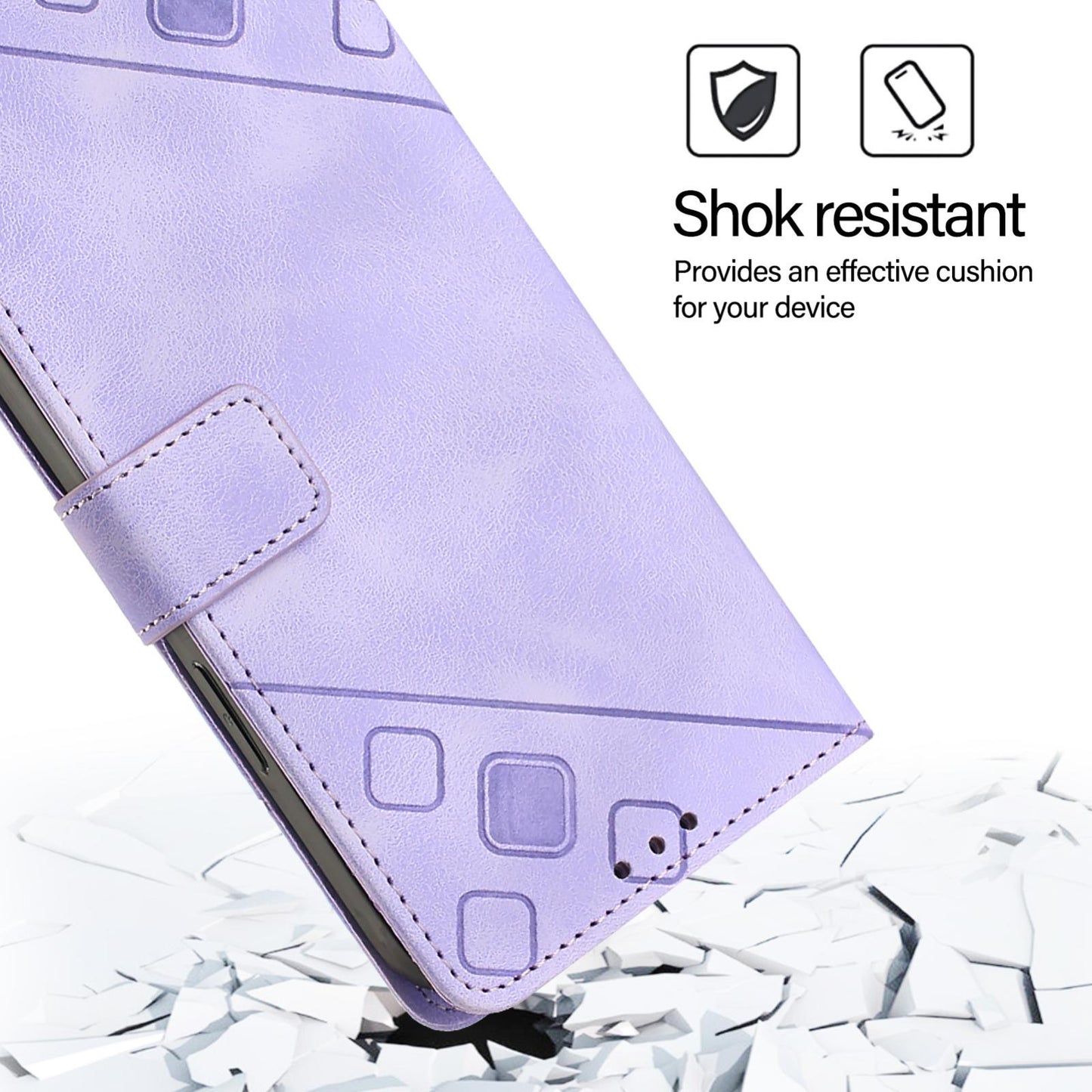 For vivo V50 Lite 5G Skin Feel Embossed Leather Phone Case(Light Purple)