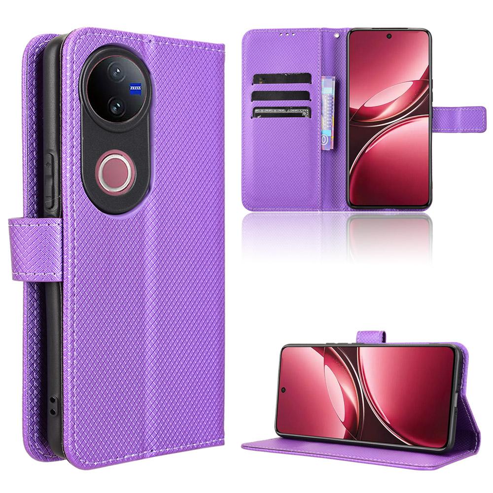 For vivo V50 5G Diamond Texture Leather Phone Case(Purple)