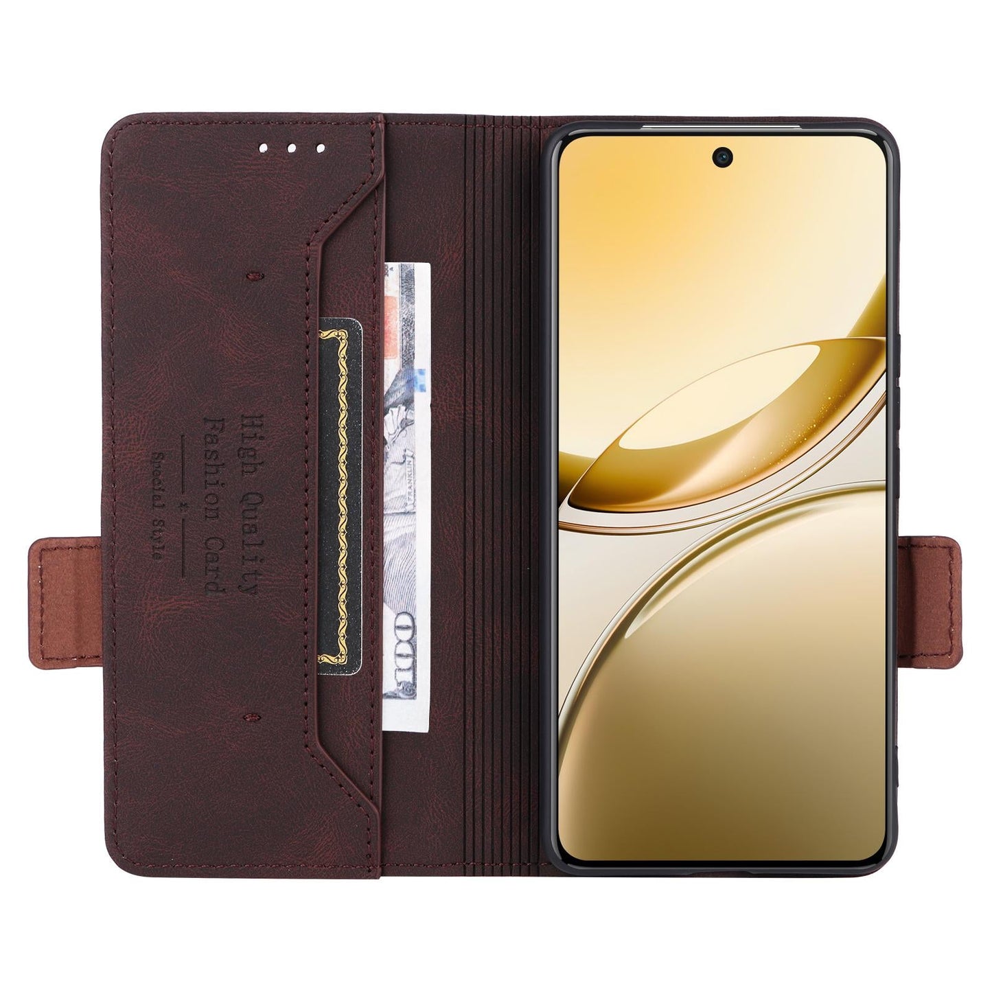 For vivo V50 5G Magnetic Clasp Leather Phone Case(Brown)