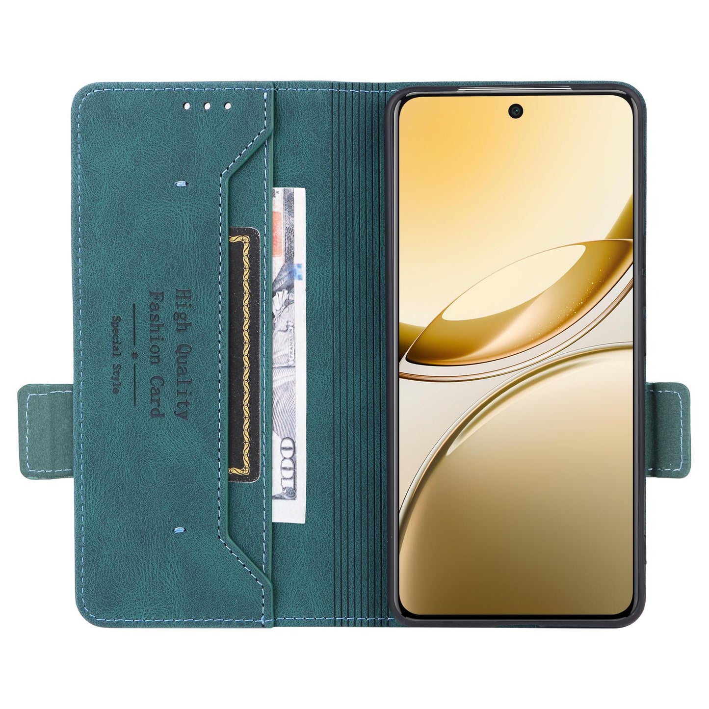 For vivo V50 5G Magnetic Clasp Leather Phone Case(Green)