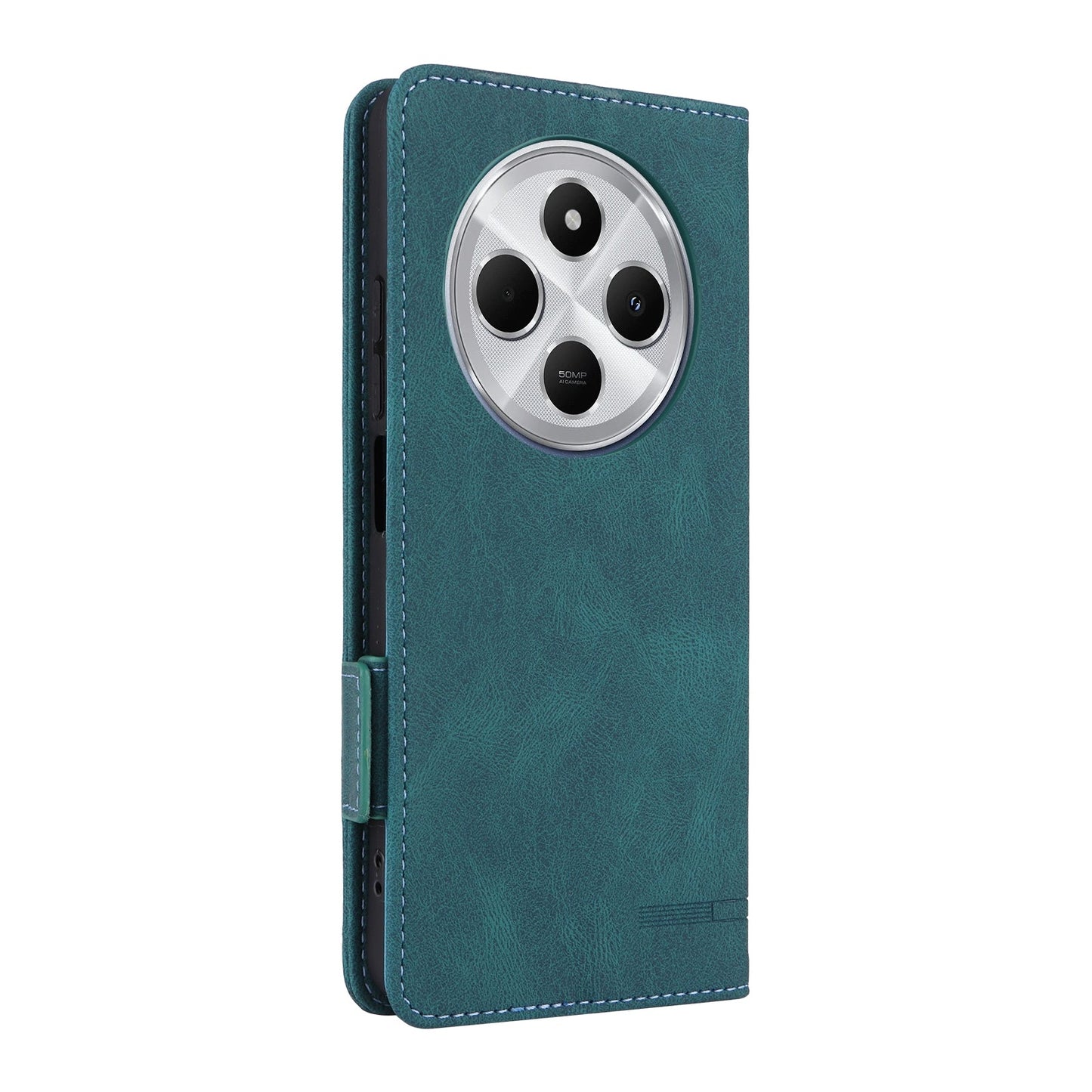 For Redmi 14C Magnetic Clasp Leather Phone Case(Green)
