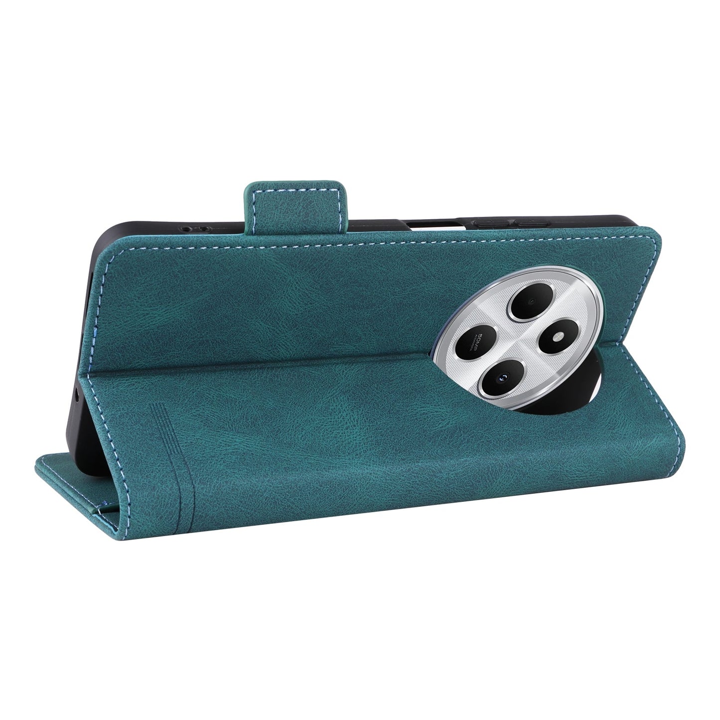 For Redmi 14C Magnetic Clasp Leather Phone Case(Green)