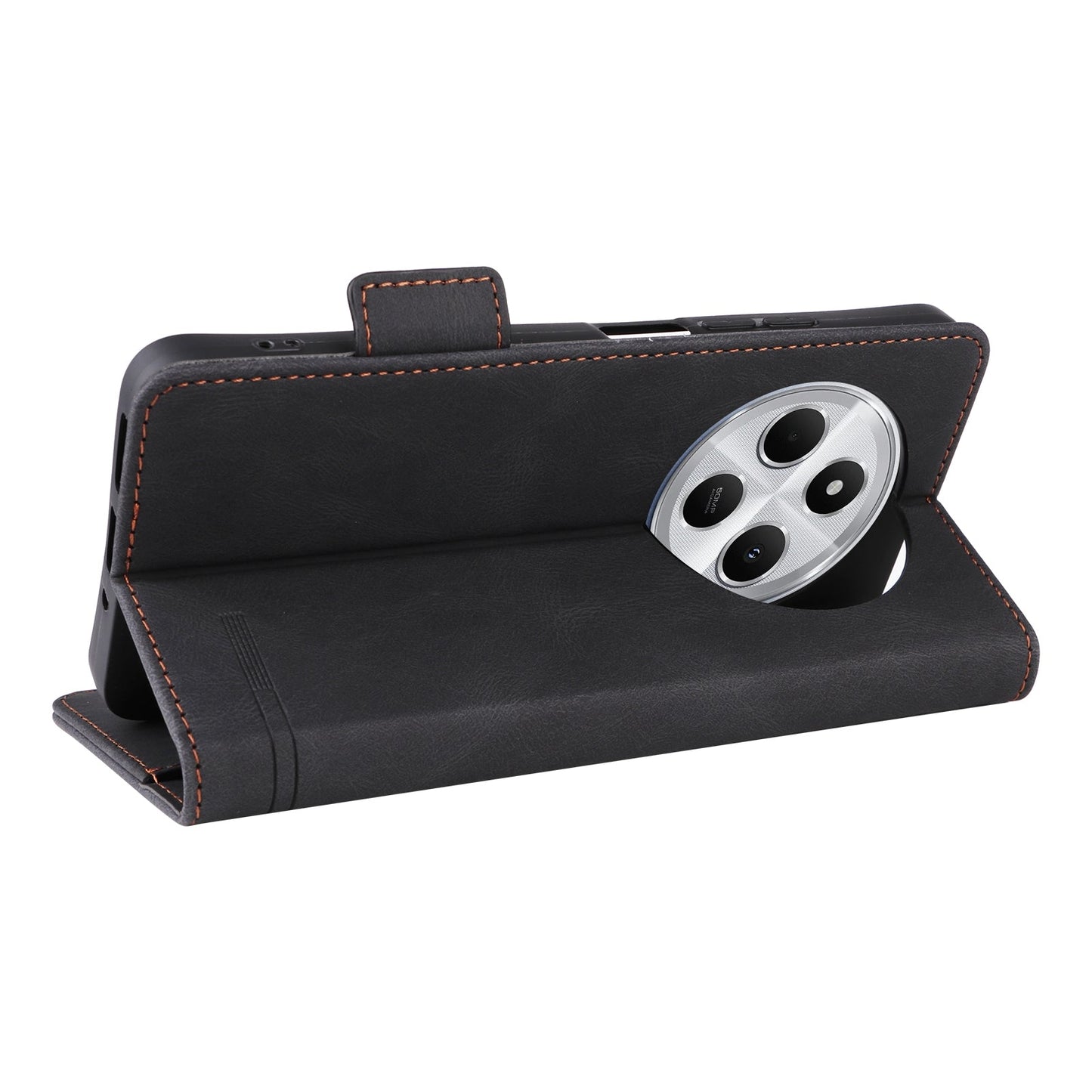 For Redmi 14C Magnetic Clasp Leather Phone Case(Black)