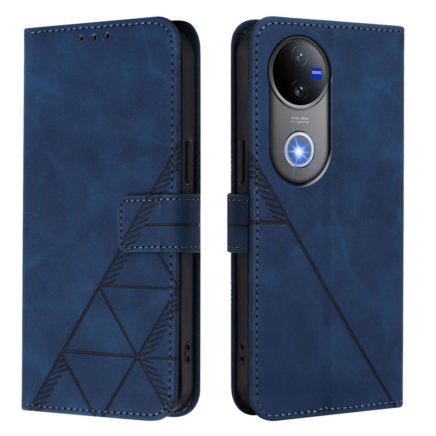 For vivo V50 Global Crossbody 3D Embossed Flip Leather Phone Case(Blue)