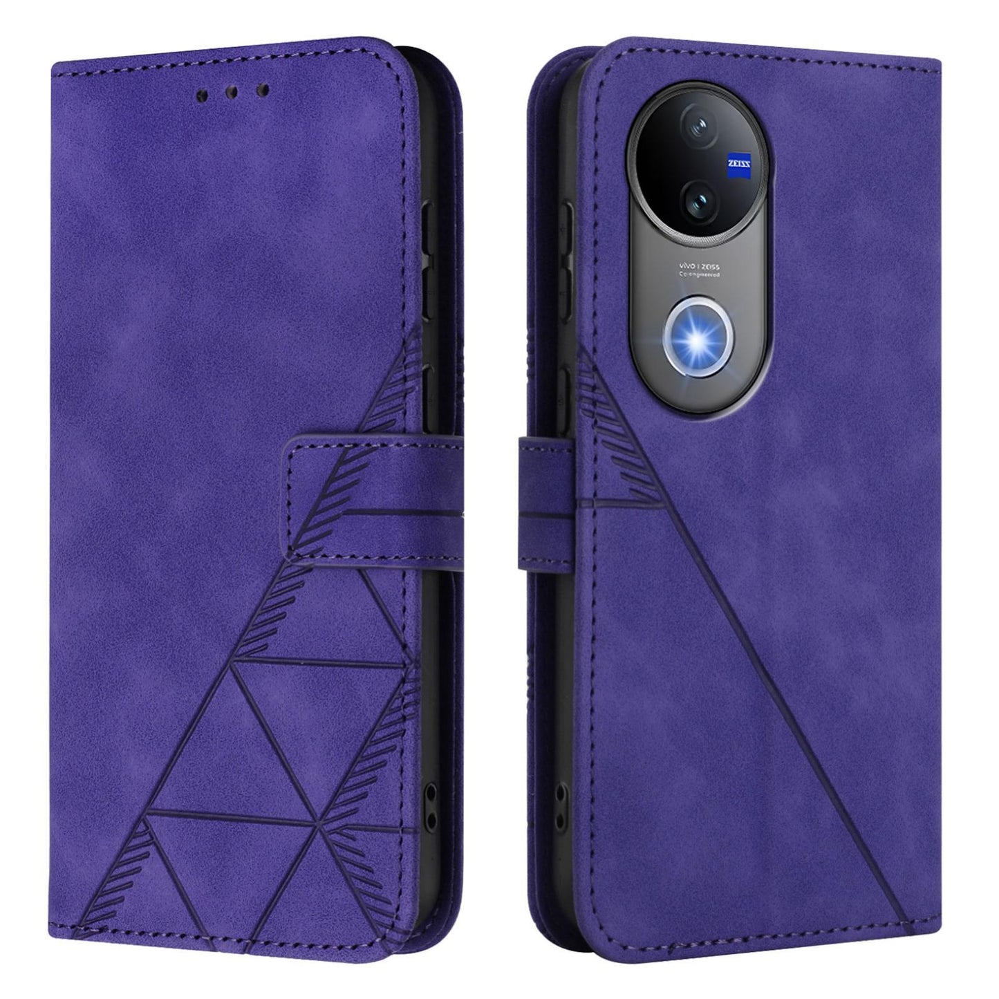For vivo V50 Global Crossbody 3D Embossed Flip Leather Phone Case(Purple)