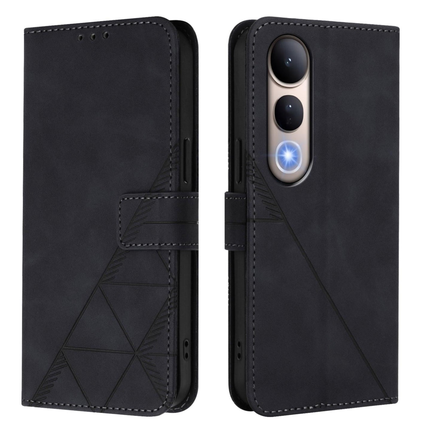 For vivo V50 Lite 5G Crossbody 3D Embossed Flip Leather Phone Case(Black)