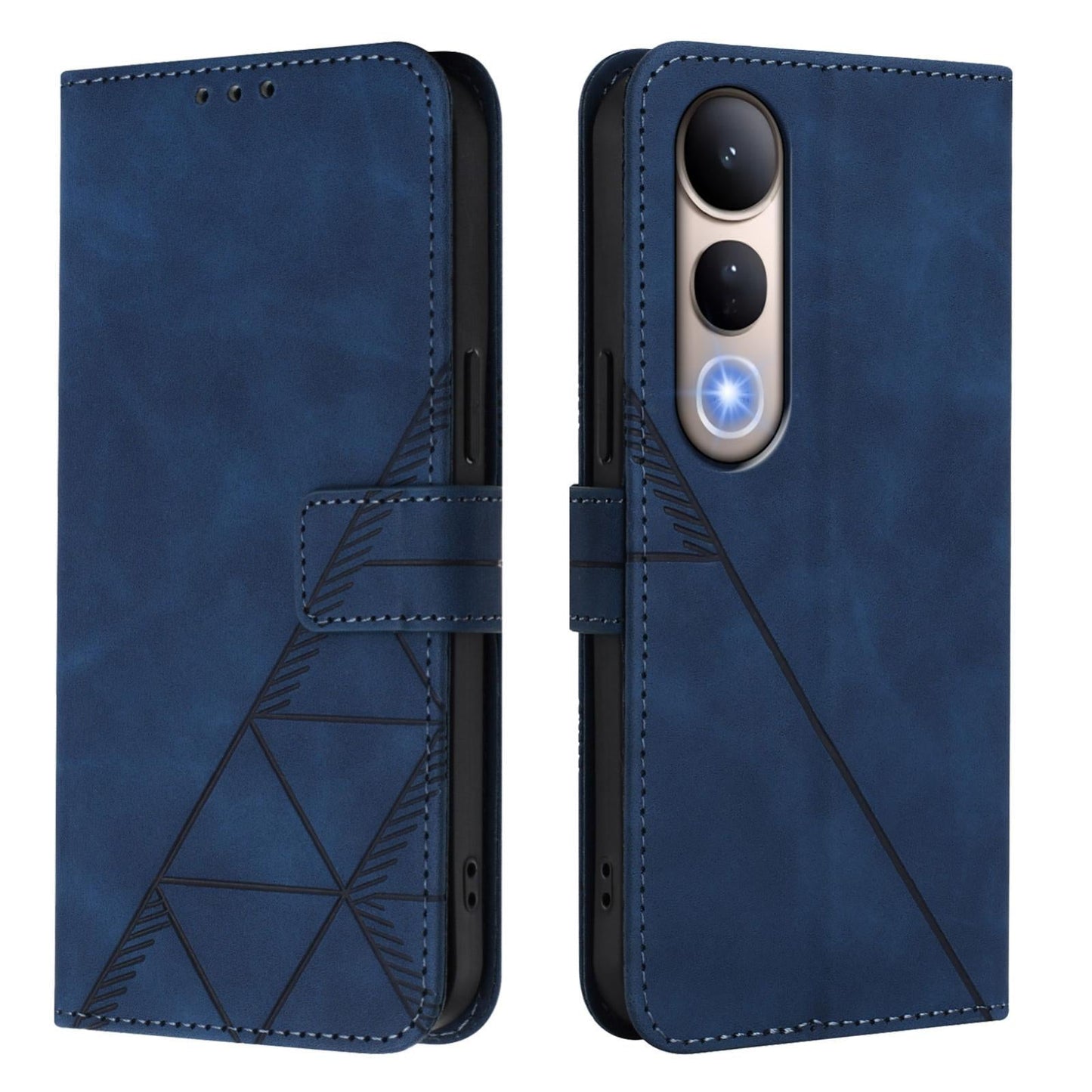 For vivo V50 Lite 5G Crossbody 3D Embossed Flip Leather Phone Case(Blue)