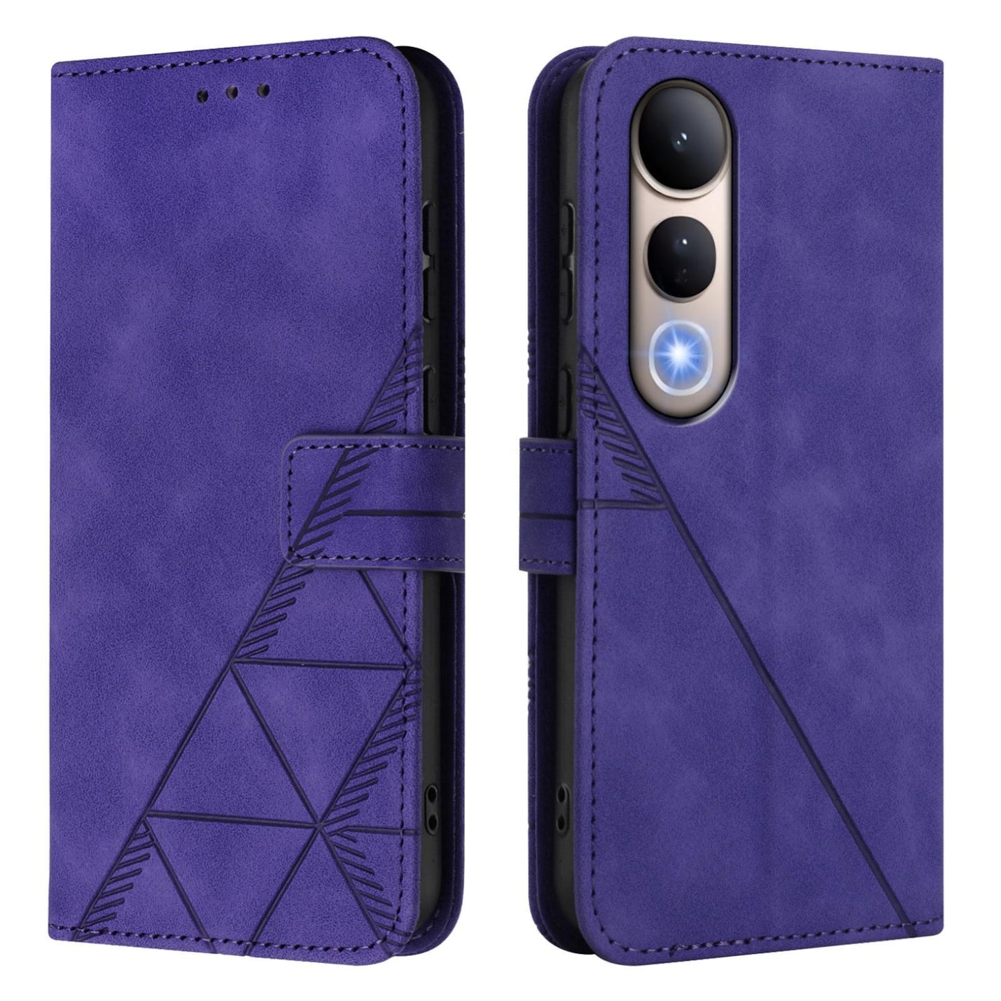 For vivo V50 Lite 5G Crossbody 3D Embossed Flip Leather Phone Case(Purple)