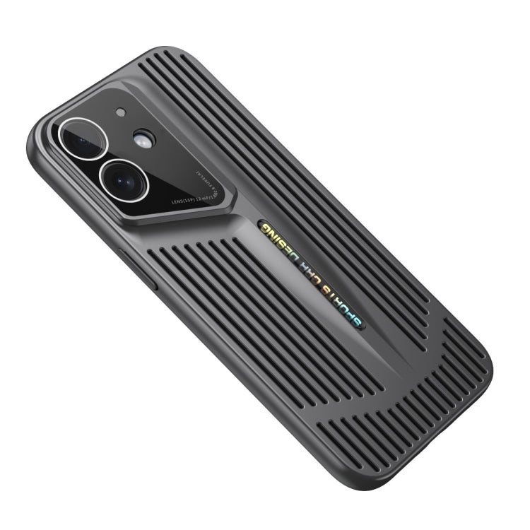 For iPhone 12 Blade Cooling PC Full Coverage Phone Case(Graphite Black)