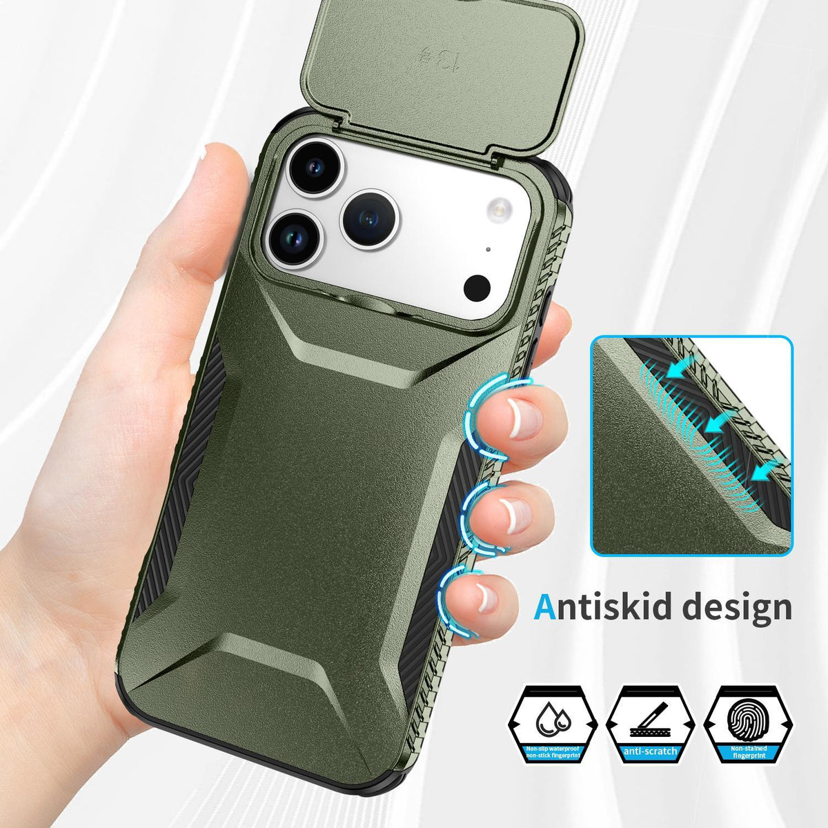 Compatible with iPhone 18 Pro Max Sliding Camshield Phone Case - Alpine Green