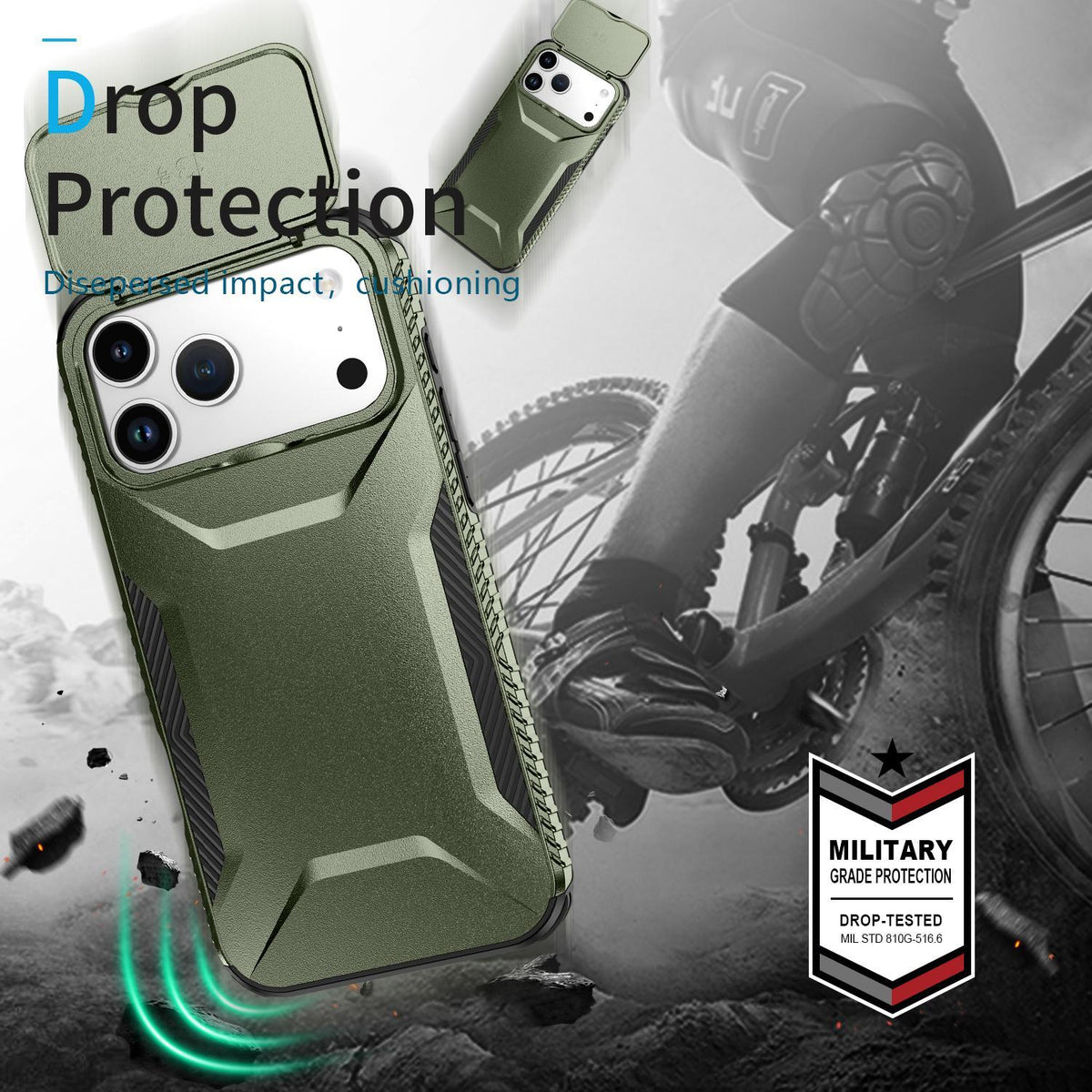 Compatible with iPhone 18 Pro Max Sliding Camshield Phone Case - Alpine Green