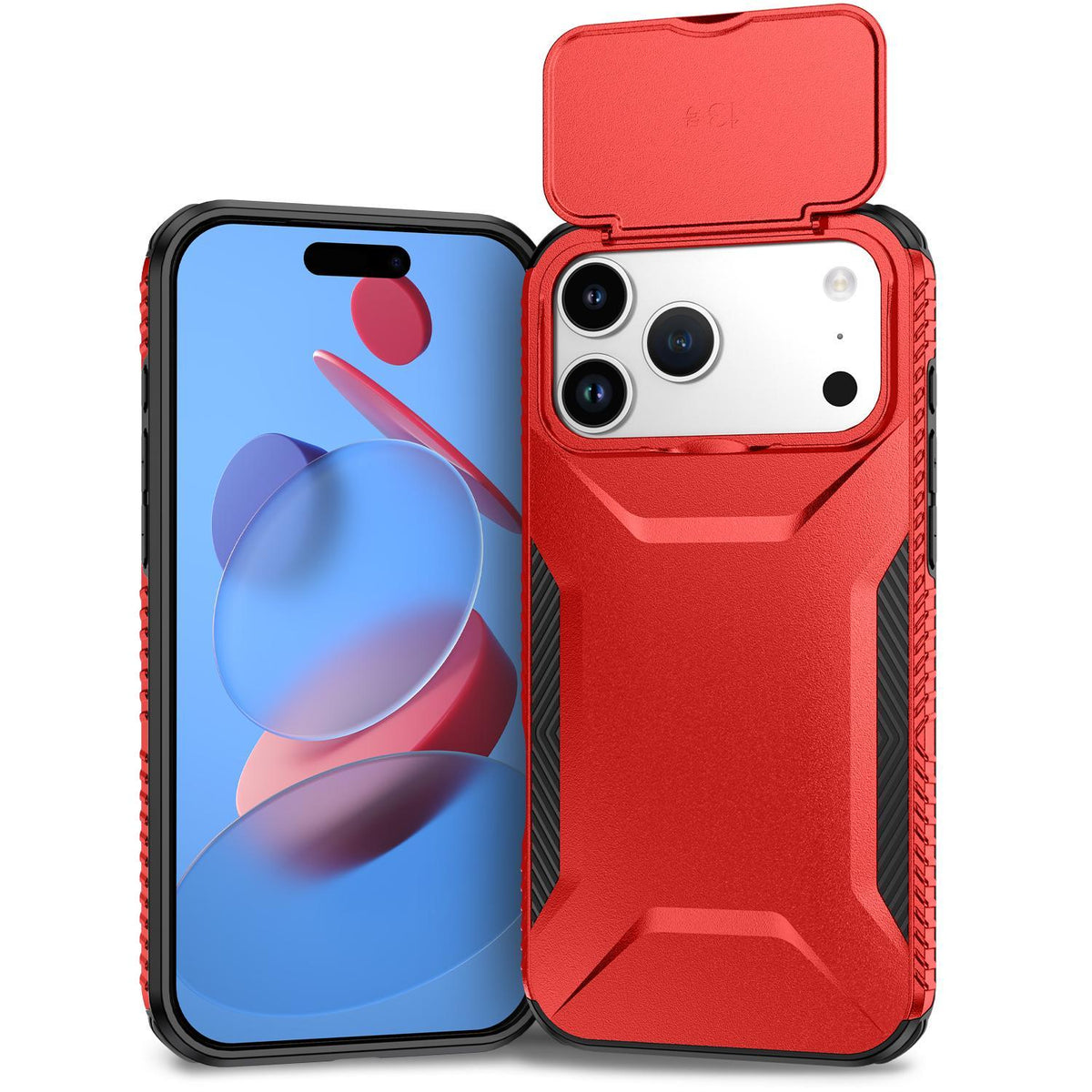 Compatible with iPhone 18 Pro Sliding Camshield Phone Case - Red
