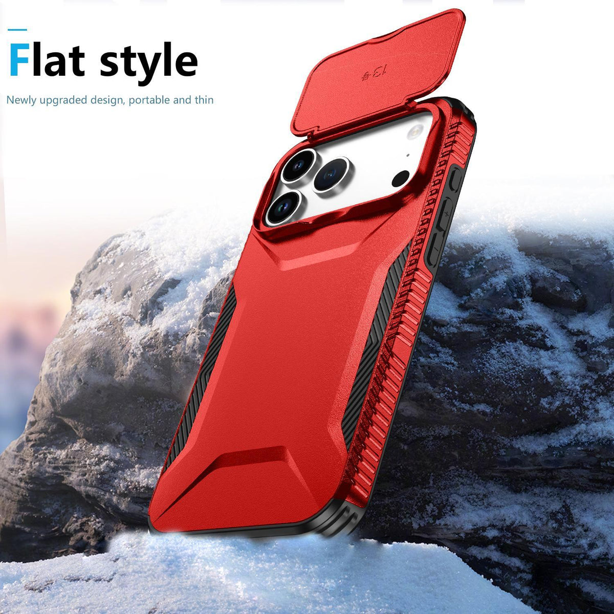 Compatible with iPhone 18 Pro Sliding Camshield Phone Case - Red