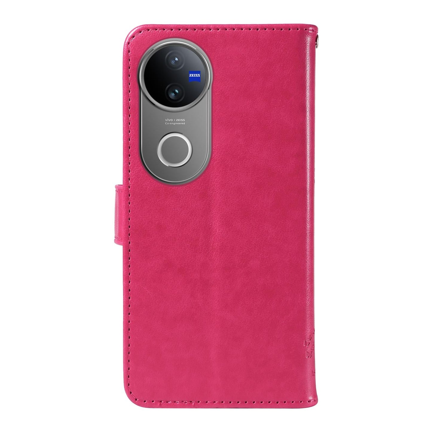For vivo V50 5G Global Tree & Cat Embossed Pattern Flip Leather Phone Case(Rose Red)