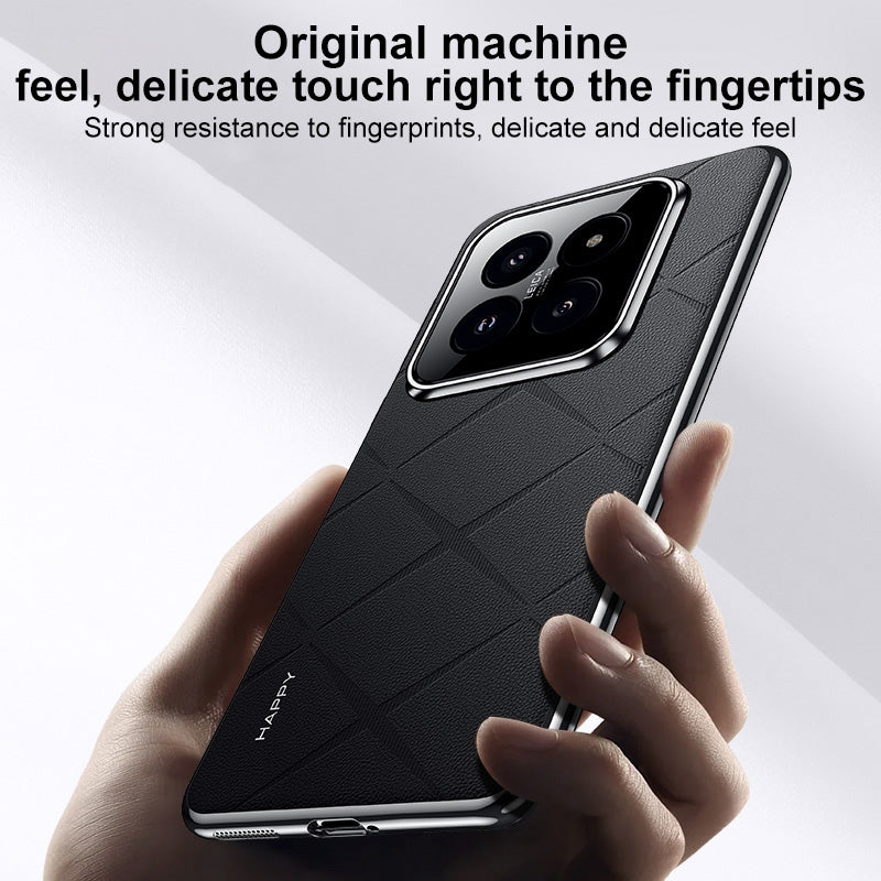 For Xiaomi 15 Pro Plain Leather PC Phone Case(Black)