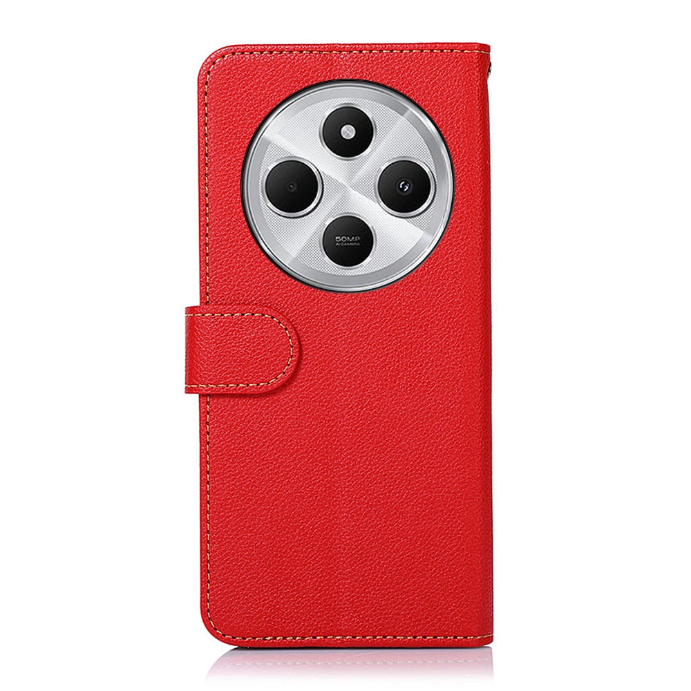 For Redmi 14C 4G KHAZNEH Litchi Texture Leather RFID Phone Case(Red)