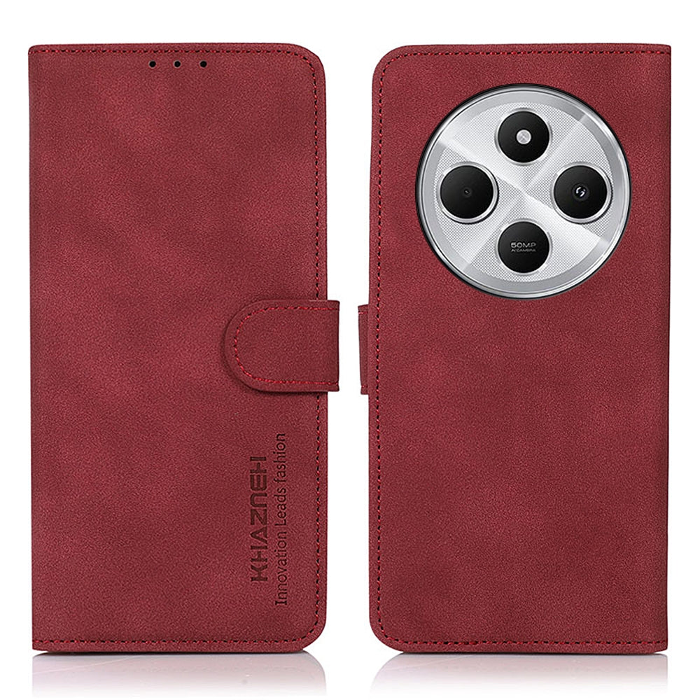 For Redmi 14C 4G KHAZNEH Matte Texture Leather Phone Case(Red)