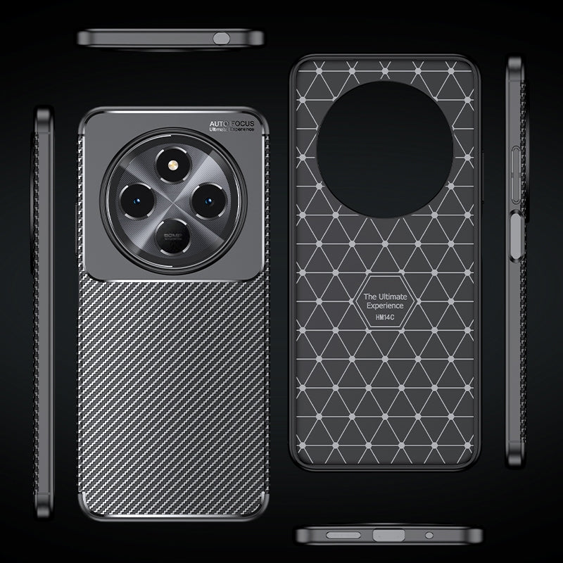 For  Redmi 14C 4G Carbon Fiber Texture Shockproof TPU Phone Case(Black)