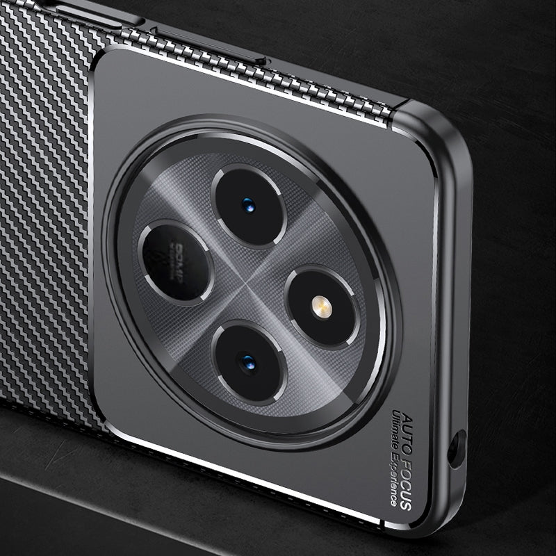 For  Redmi 14C 4G Carbon Fiber Texture Shockproof TPU Phone Case(Black)