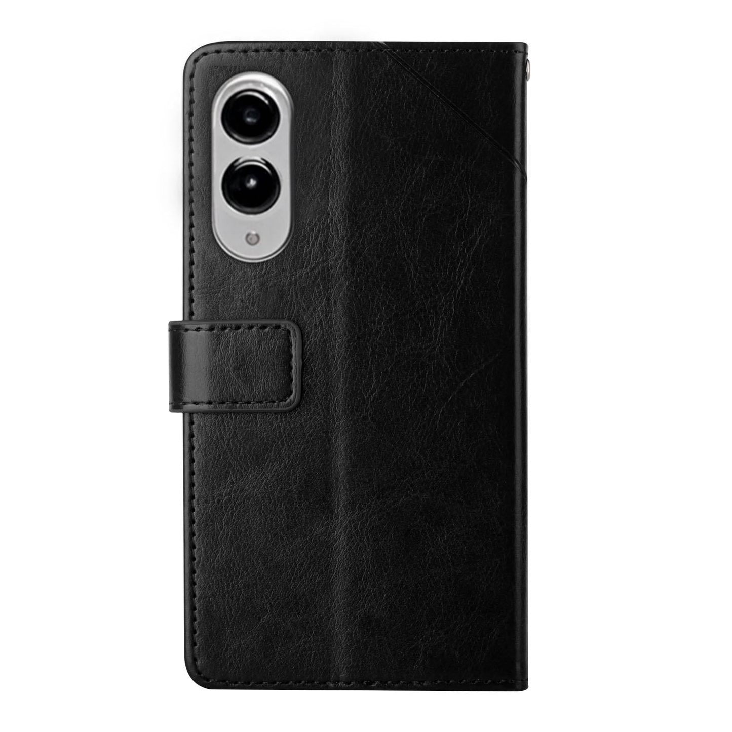 For Samsung Galaxy S25 Edge 5G Y-shaped Pattern Flip Leather Phone Case(Black)