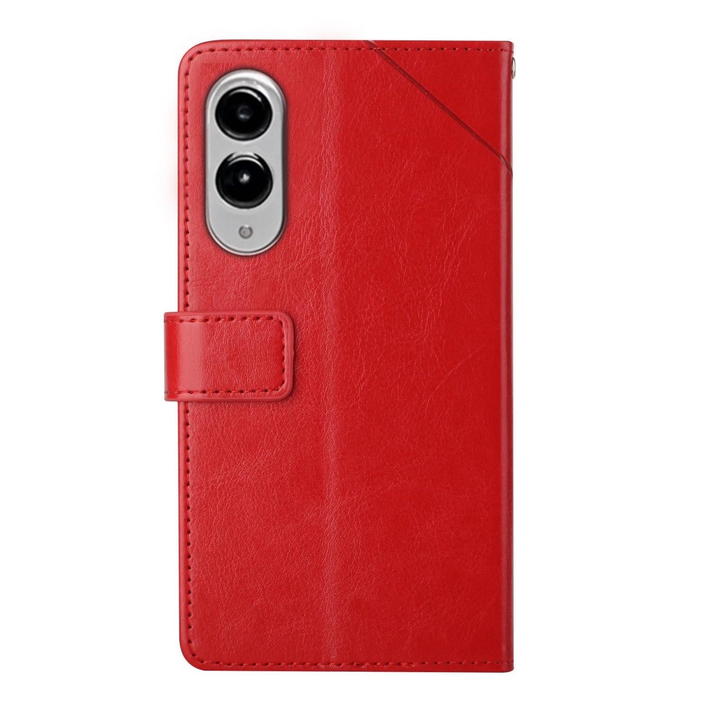 For Samsung Galaxy S25 Edge 5G Y-shaped Pattern Flip Leather Phone Case(Red)
