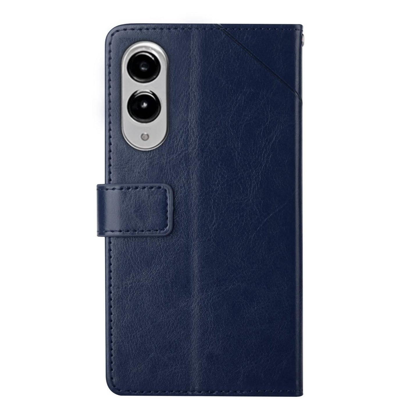 For Samsung Galaxy S25 Edge 5G Y-shaped Pattern Flip Leather Phone Case(Blue)