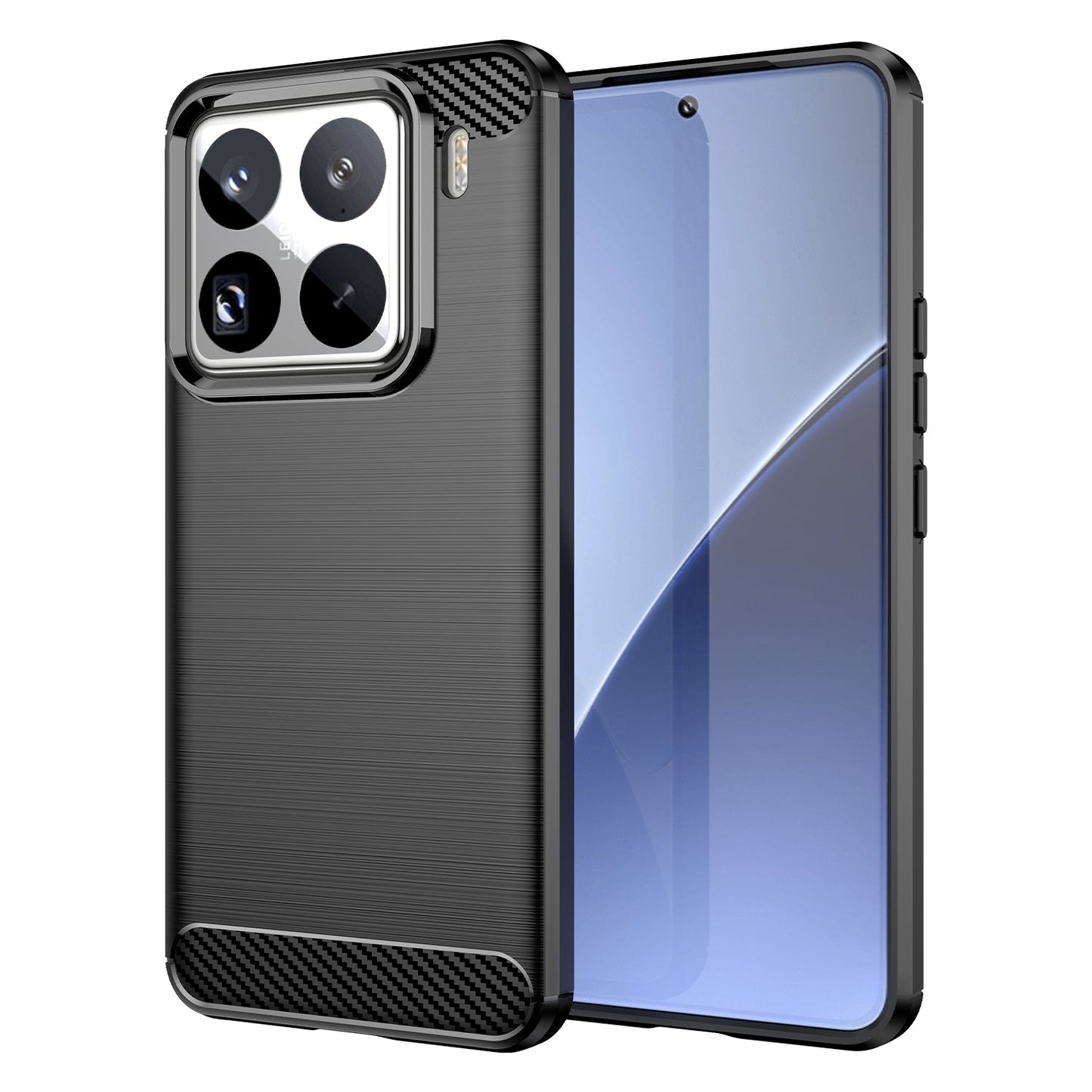 For Xiaomi 15 Pro Carbon Fiber Brushed Texture TPU Phone Case(Black)