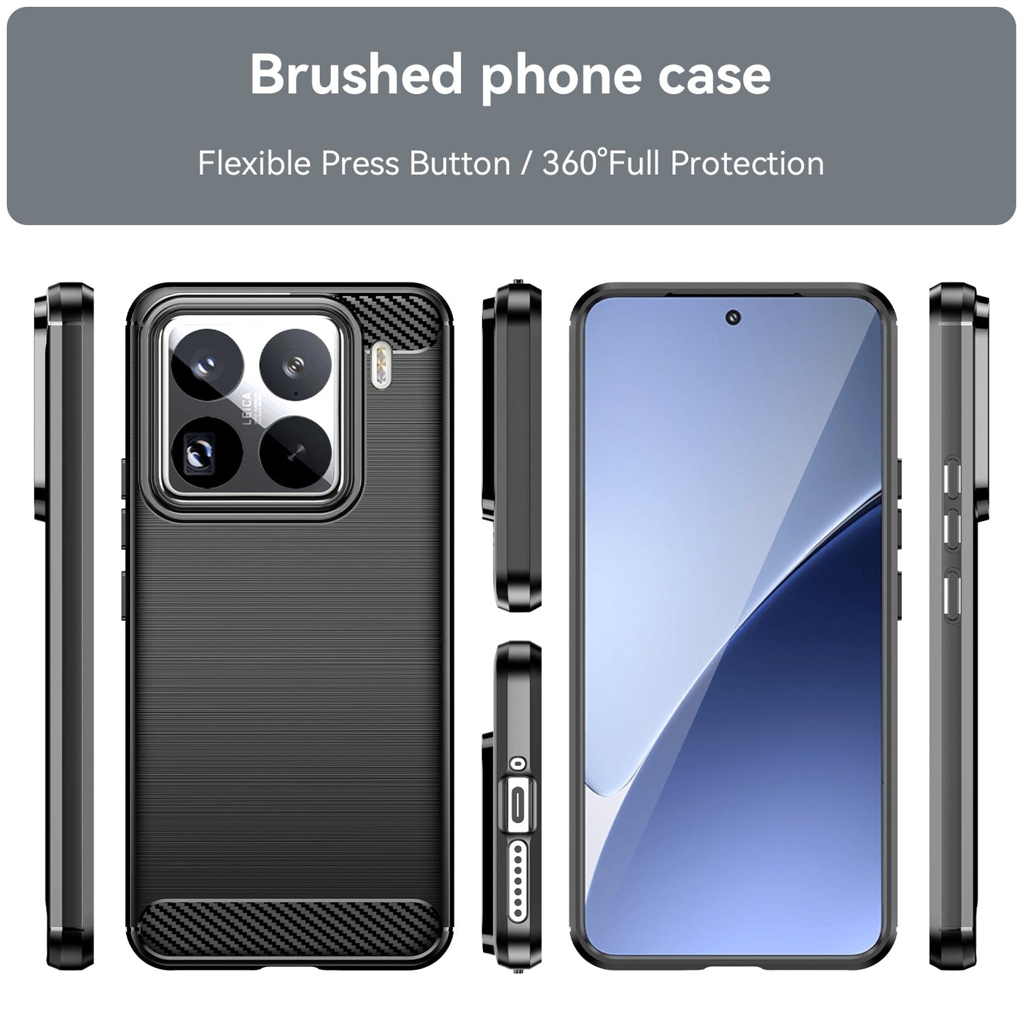 For Xiaomi 15 Pro Carbon Fiber Brushed Texture TPU Phone Case(Black)