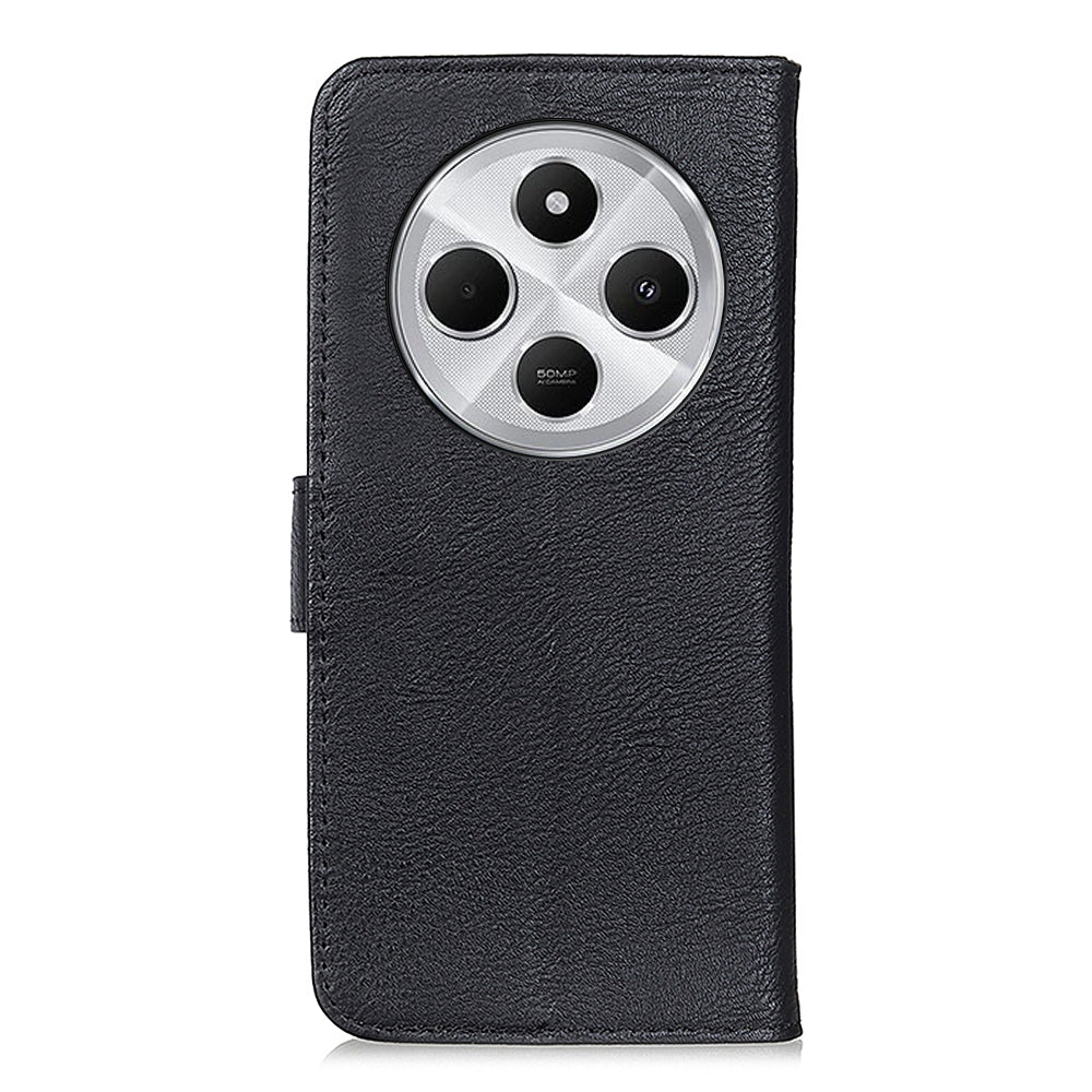 For Redmi 14C 4G KHAZNEH Cowhide Texture Horizontal Flip Leather Phone Case(Black)