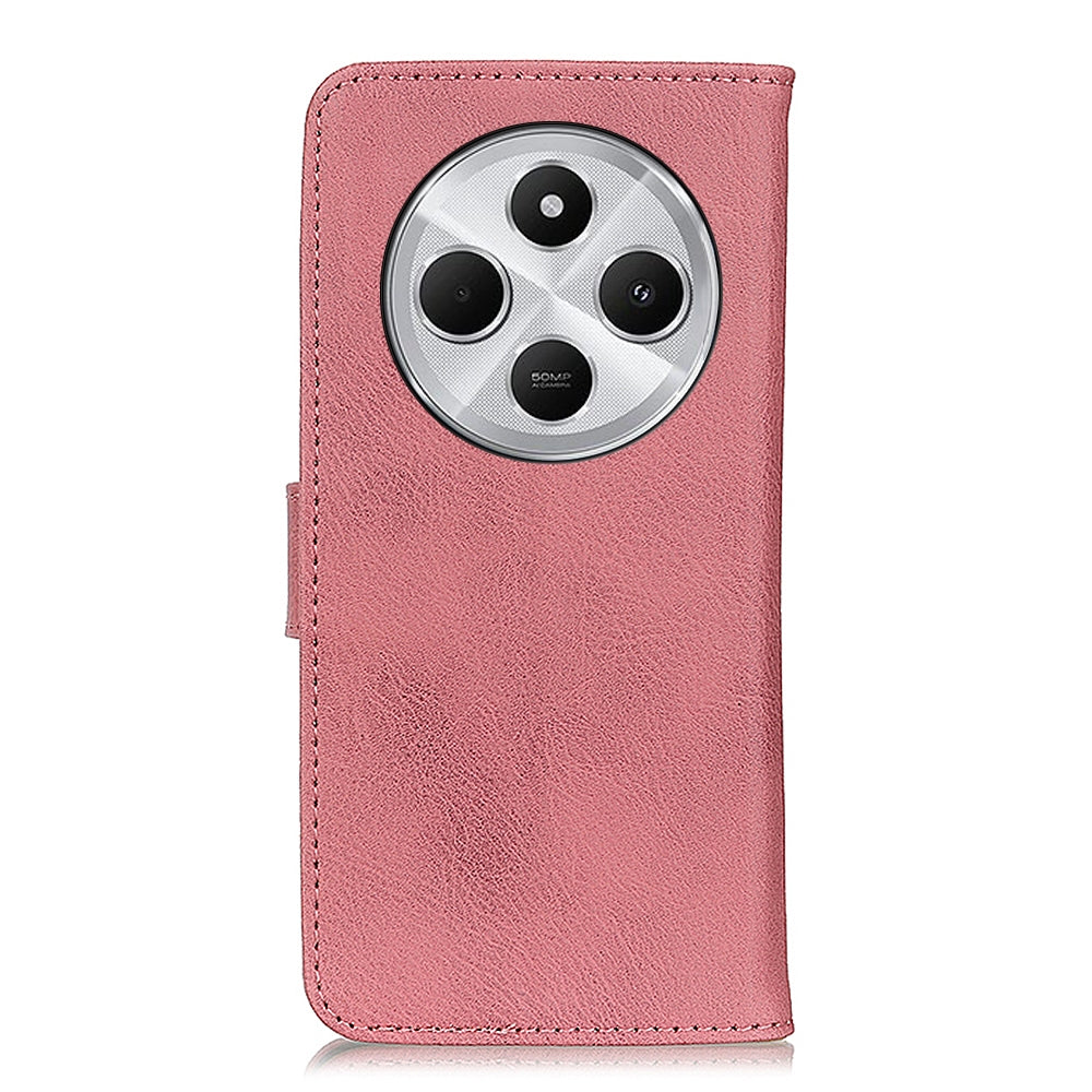 For Redmi 14C 4G KHAZNEH Cowhide Texture Horizontal Flip Leather Phone Case(Pink)