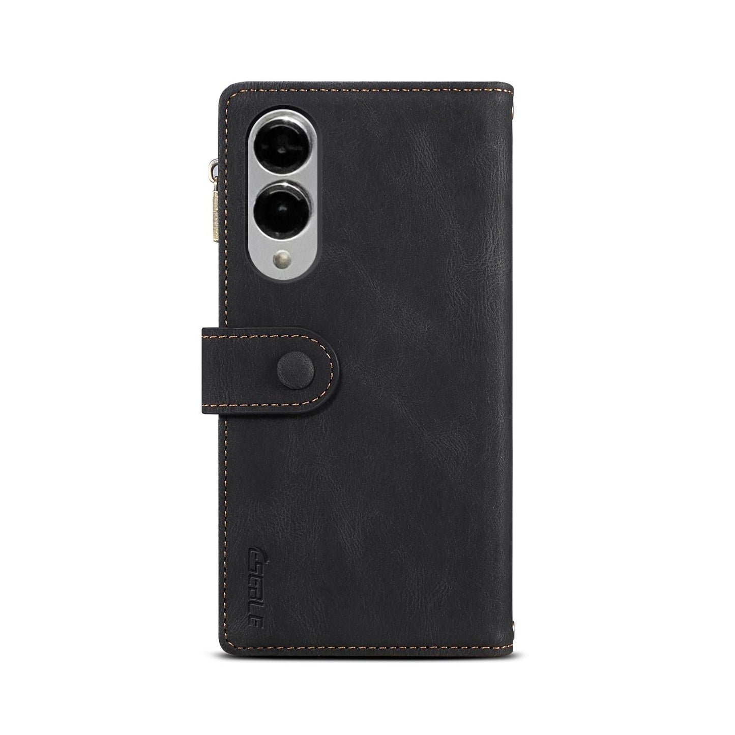 For Samsung Galaxy S25 Edge 5G ESEBLE Retro Frosted RFID Flip Leather Phone Case(Black)