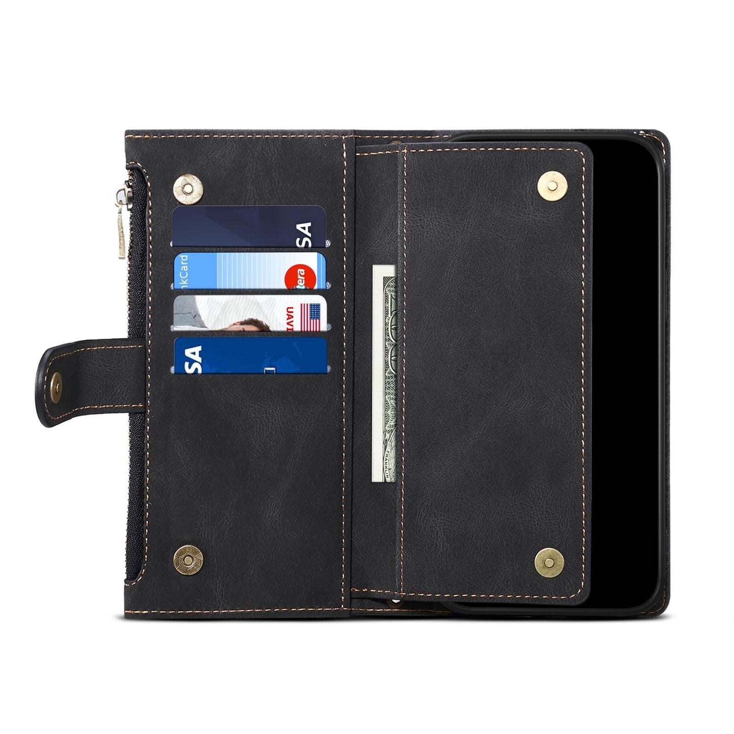 For Samsung Galaxy S25 Edge 5G ESEBLE Retro Frosted RFID Flip Leather Phone Case(Black)