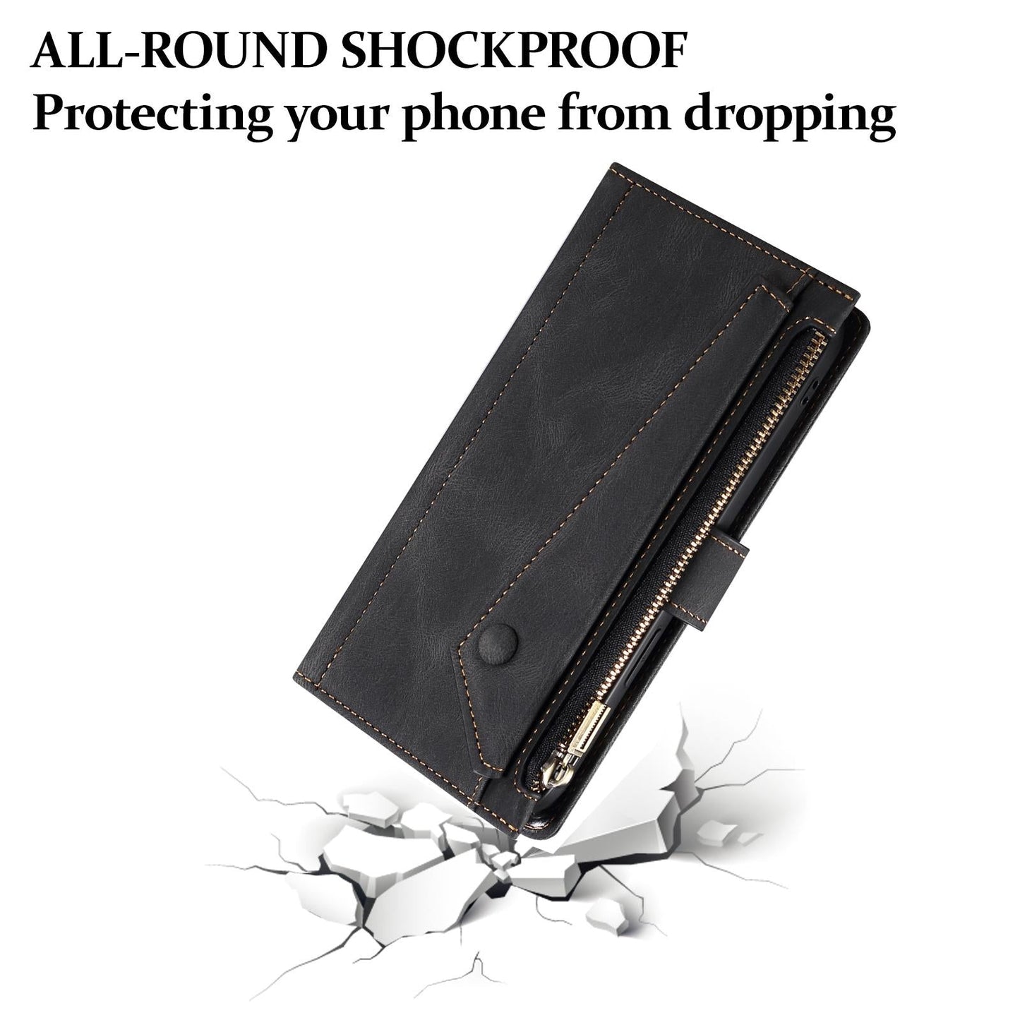 For Samsung Galaxy S25 Edge 5G ESEBLE Retro Frosted RFID Flip Leather Phone Case(Black)