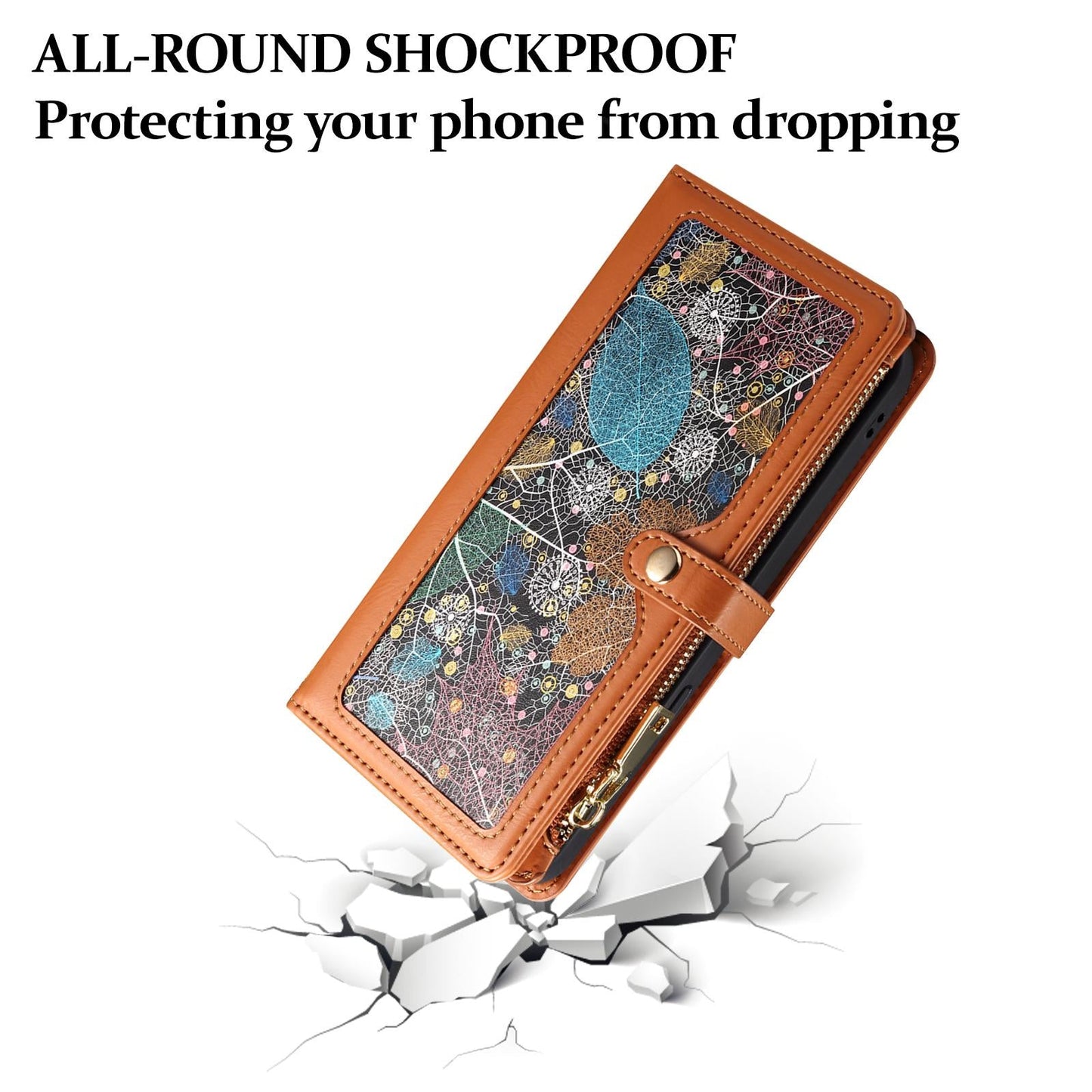 For Samsung Galaxy S25 Edge 5G ESEBLE Star Series Lanyard Zipper Wallet RFID Leather Case(Brown)