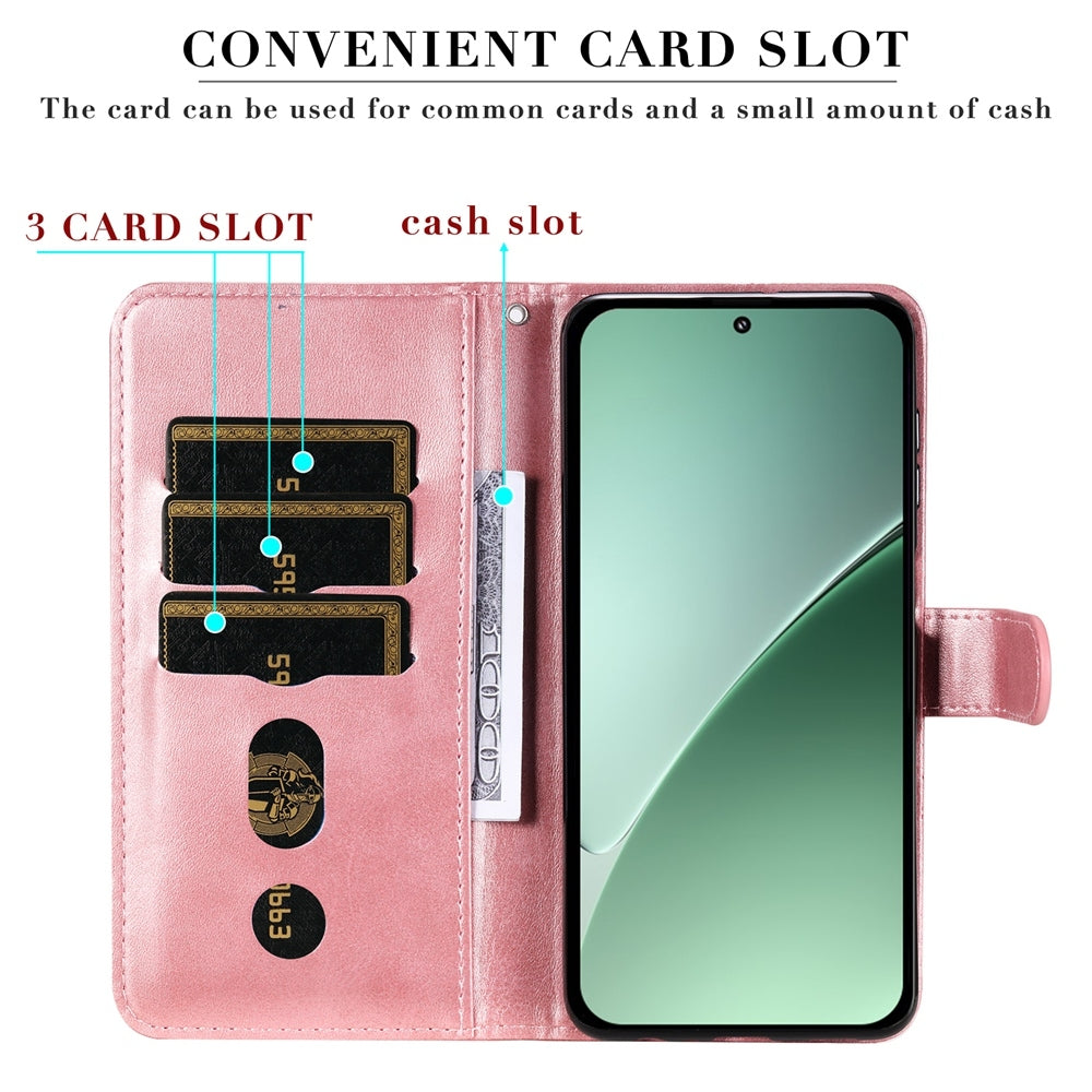 For Xiaomi 15 Pro Fashion Calf Texture Zipper Leather Phone Case(Rose Gold)