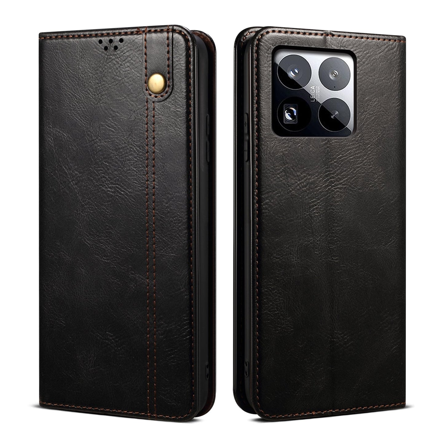 For Xiaomi 15 Pro Oil Wax Crazy Horse Texture Leather Phone Case(Black)