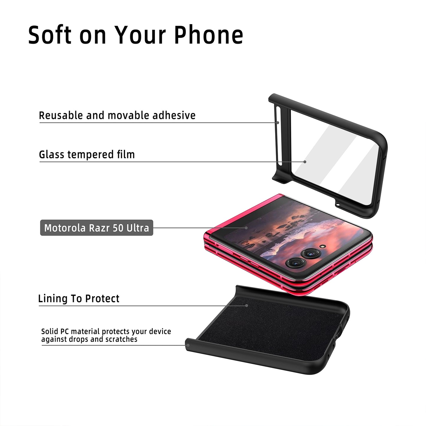 For Motorola Razr 50 Ultra Skin Feel Oil Spray Integrated PC Phone Case(Red)