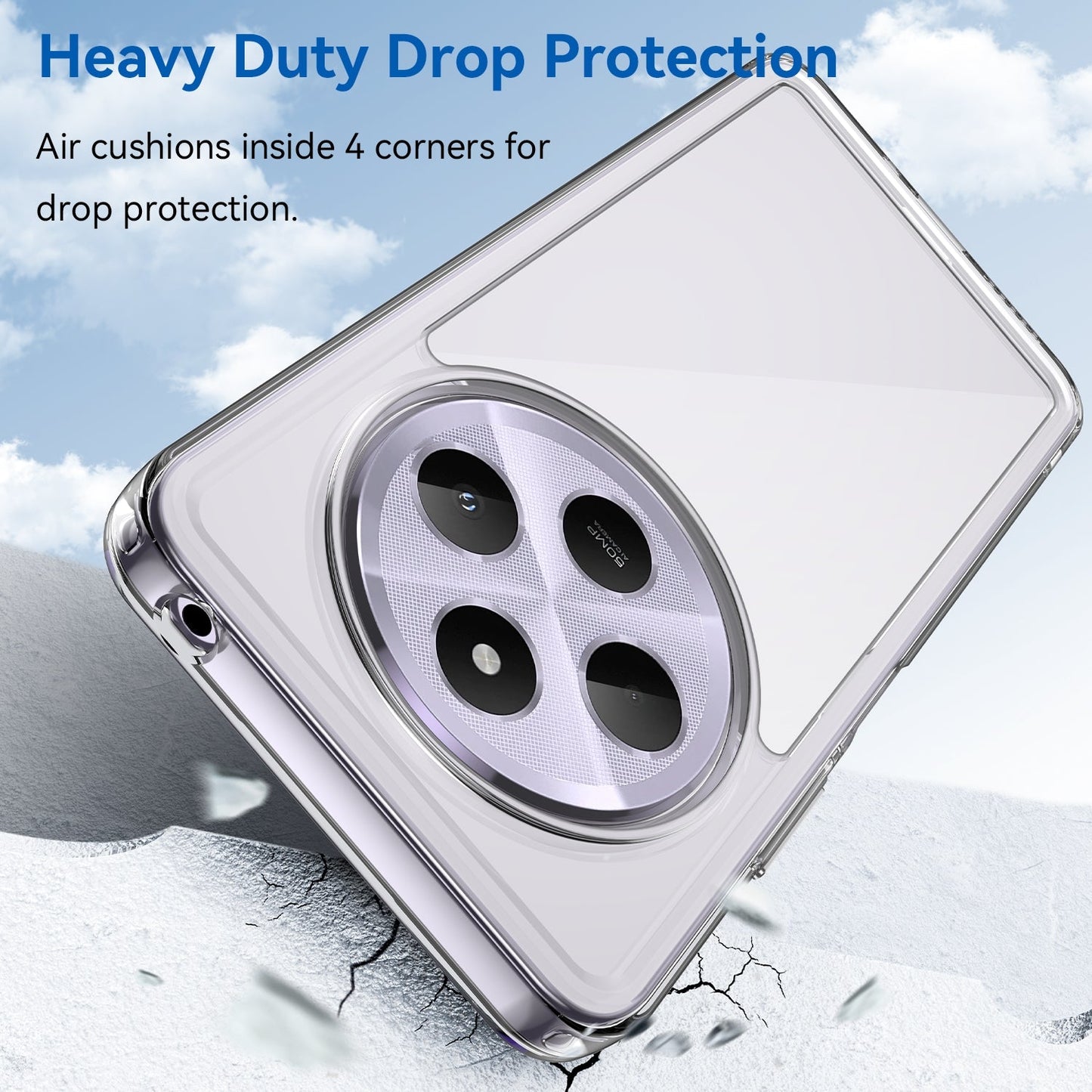 For Redmi 14C 4G Colorful Series Acrylic Hybrid TPU Phone Case(Transparent)