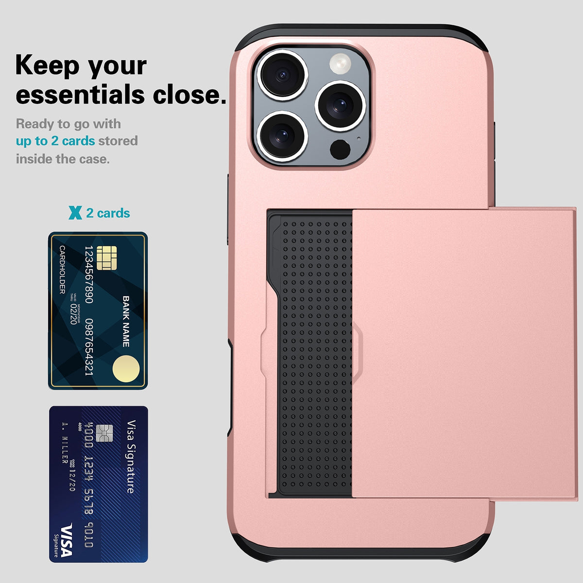 Compatible with iPhone 18 Pro Max Shockproof Armor Phone Case with Card Slot - Green