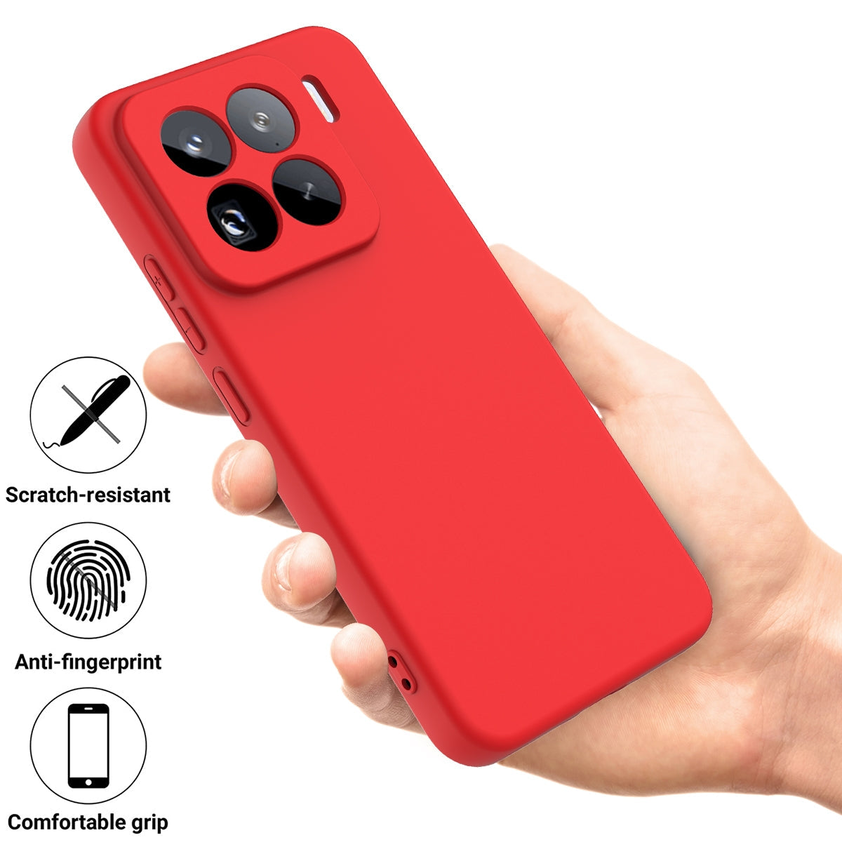 For Xiaomi 15 Pro Solid Color Liquid Silicone Dropproof Full Coverage Phone Case(Red)